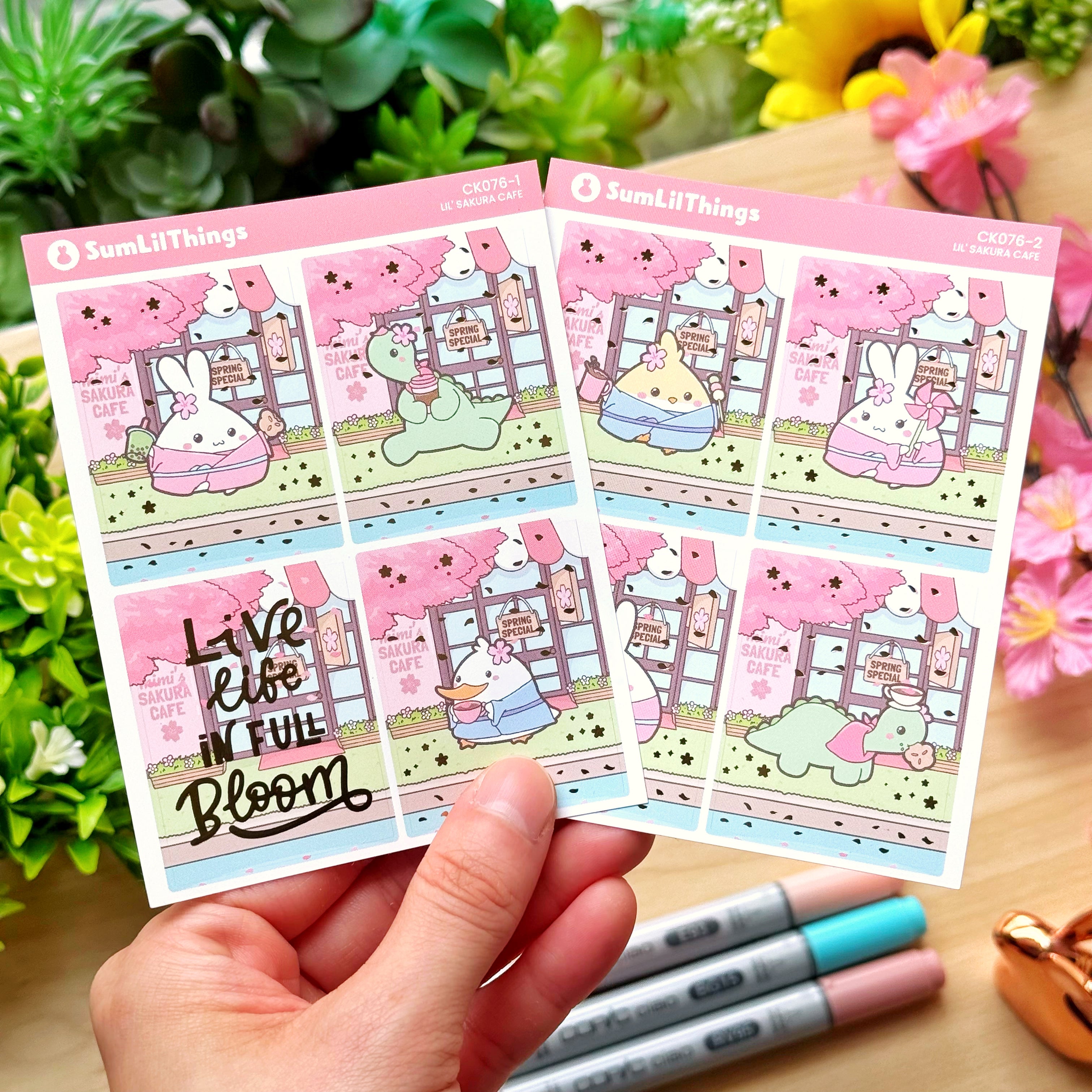 Decorative Kit - Lil' Sakura Cafe (10 Pages) - Gold Foil
