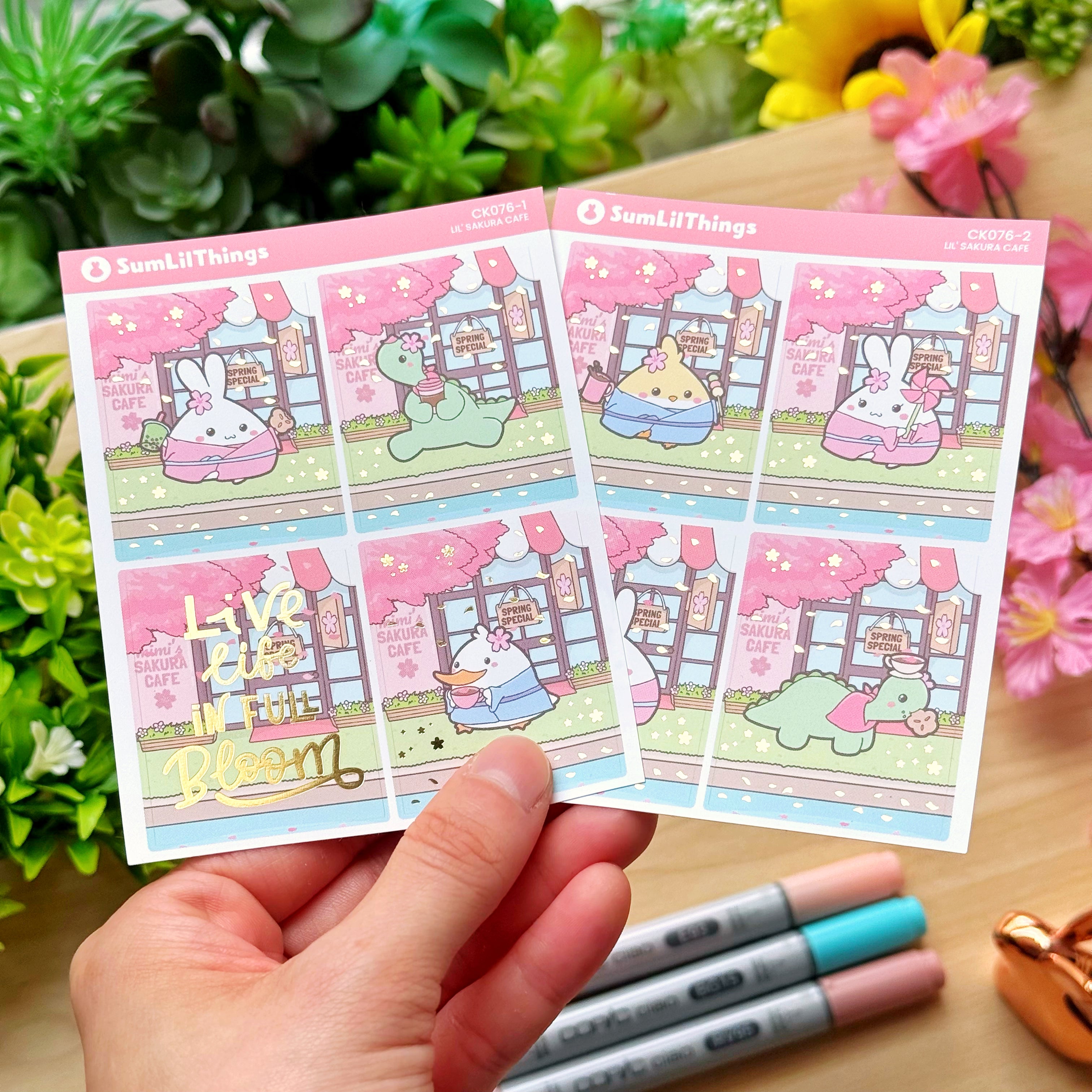 Decorative Kit - Lil' Sakura Cafe (10 Pages) - Gold Foil
