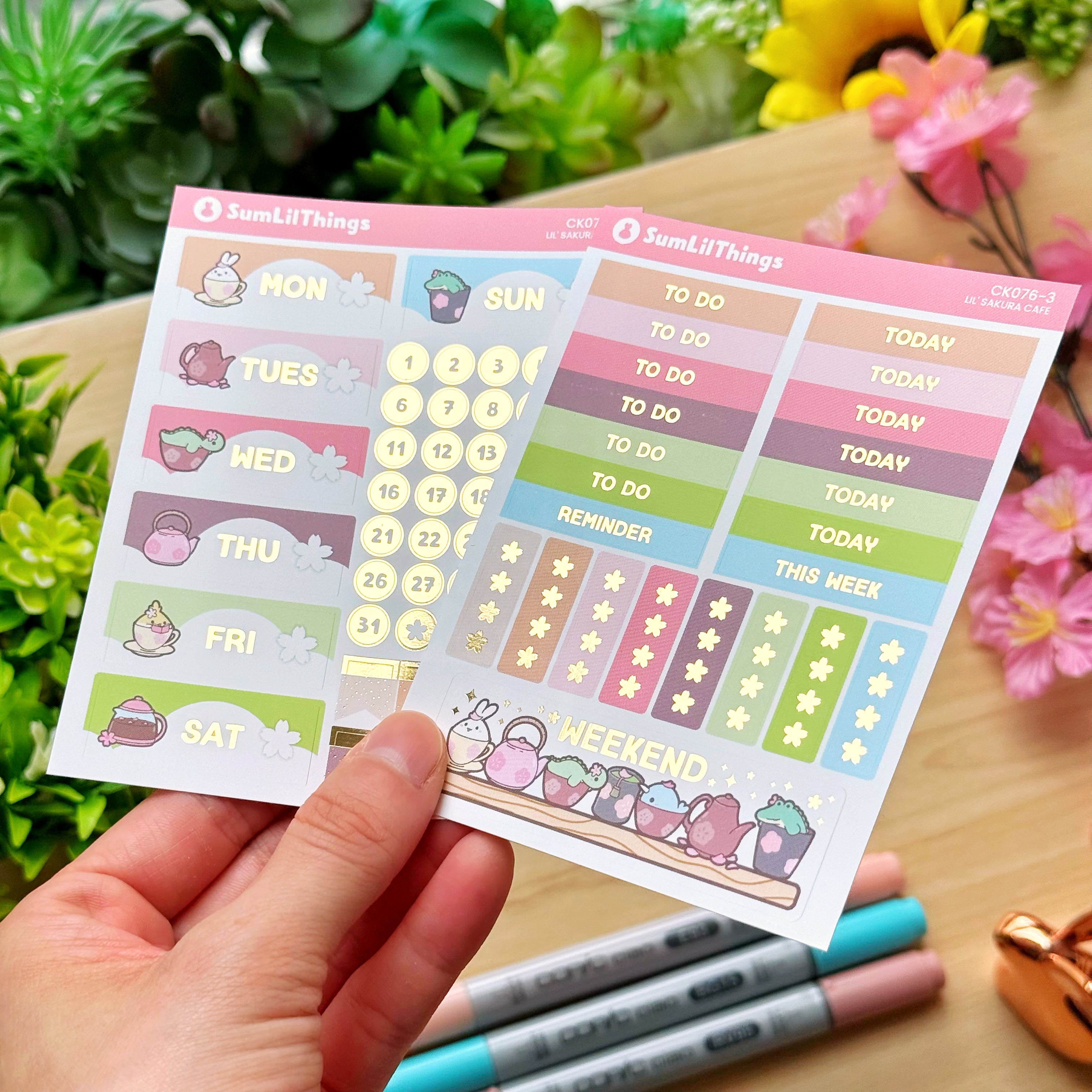 Decorative Kit - Lil' Sakura Cafe (10 Pages) - Gold Foil