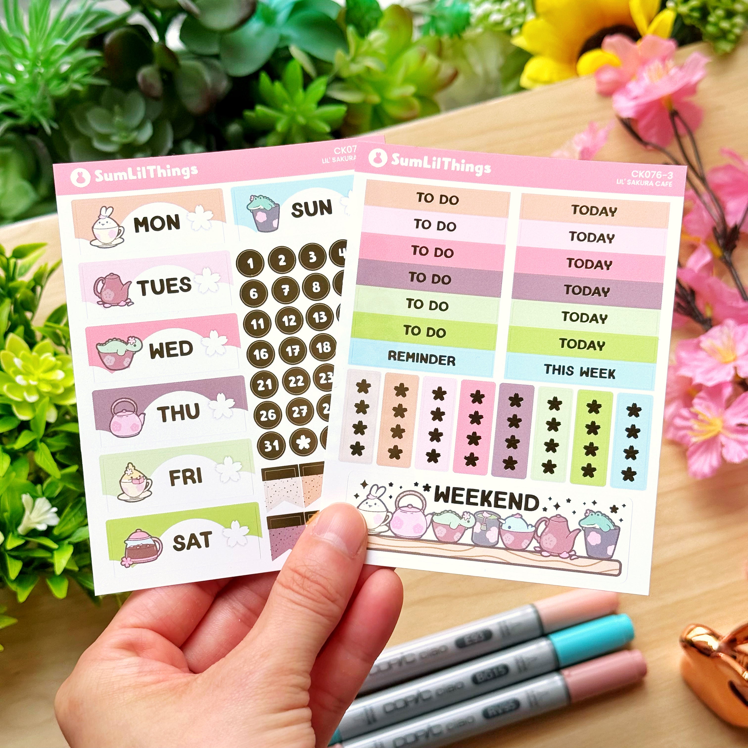Decorative Kit - Lil' Sakura Cafe (10 Pages) - Gold Foil
