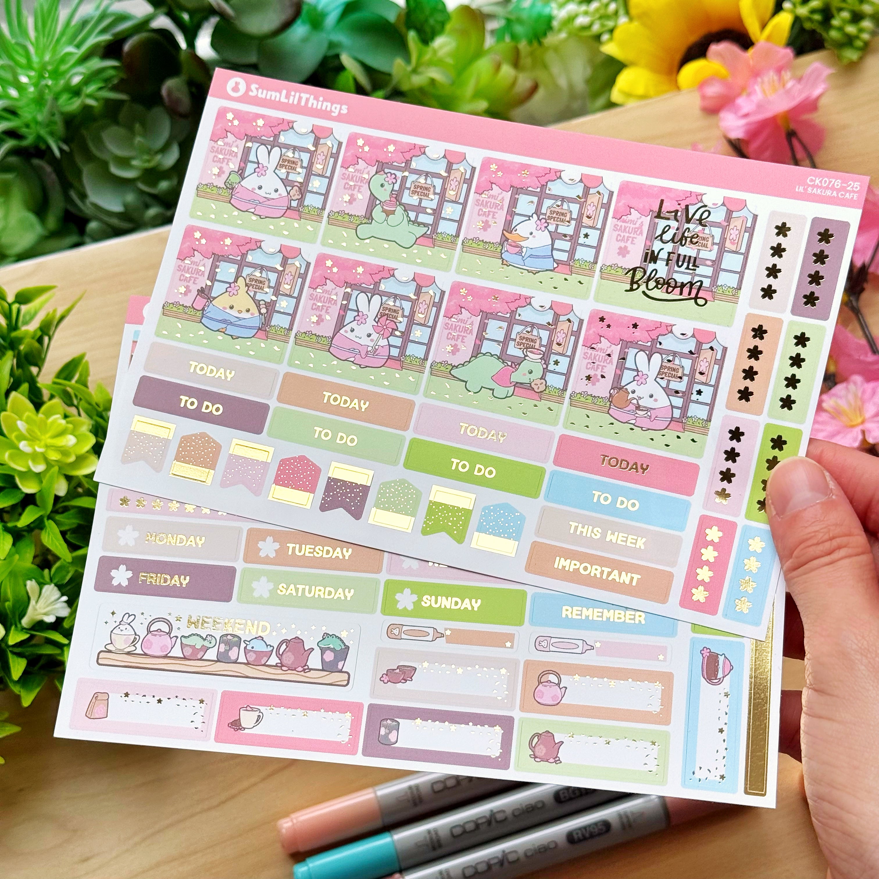 Hobonichi COUSIN - Lil' Sakura Cafe (Gold Foil Available)