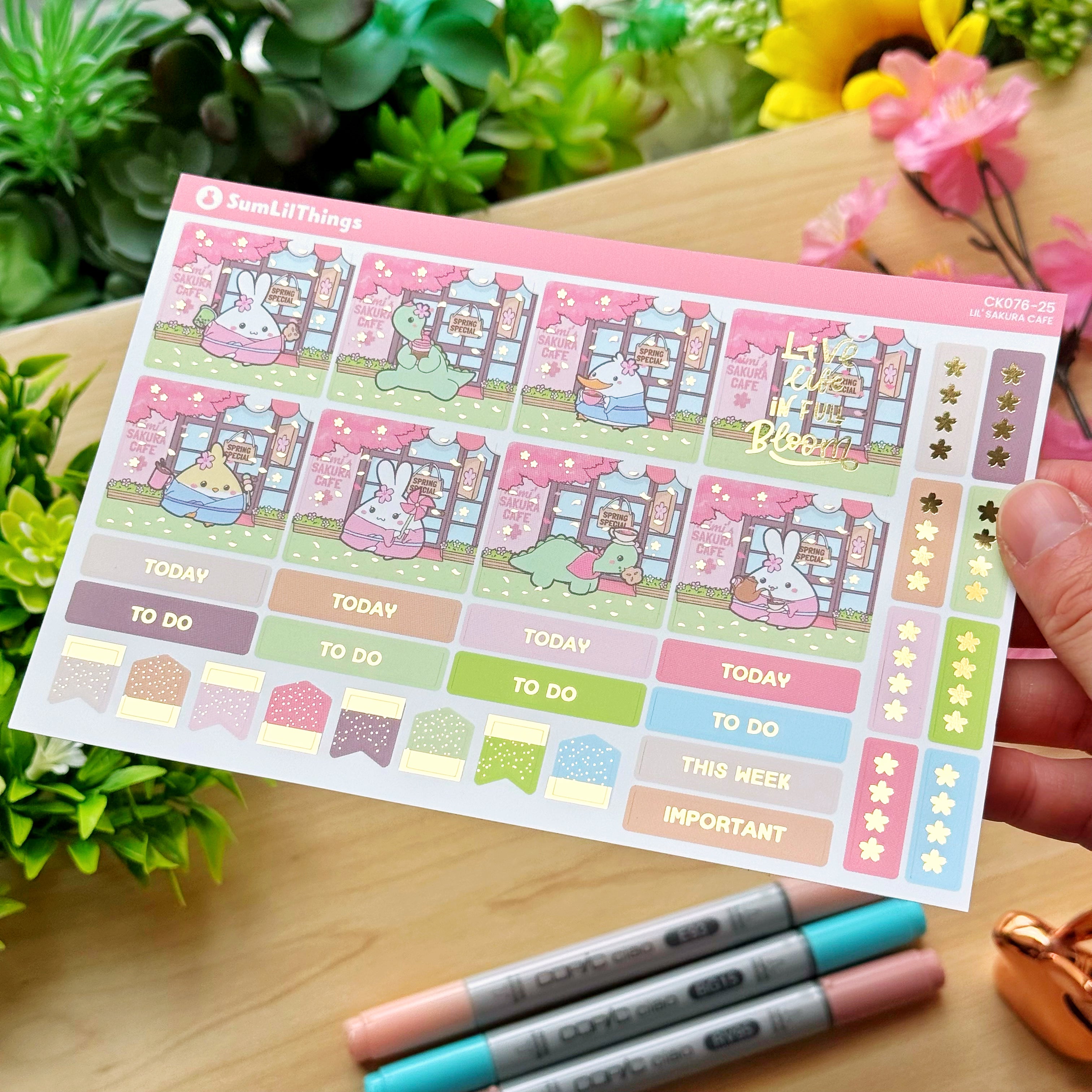 Hobonichi COUSIN - Lil' Sakura Cafe (Gold Foil Available)