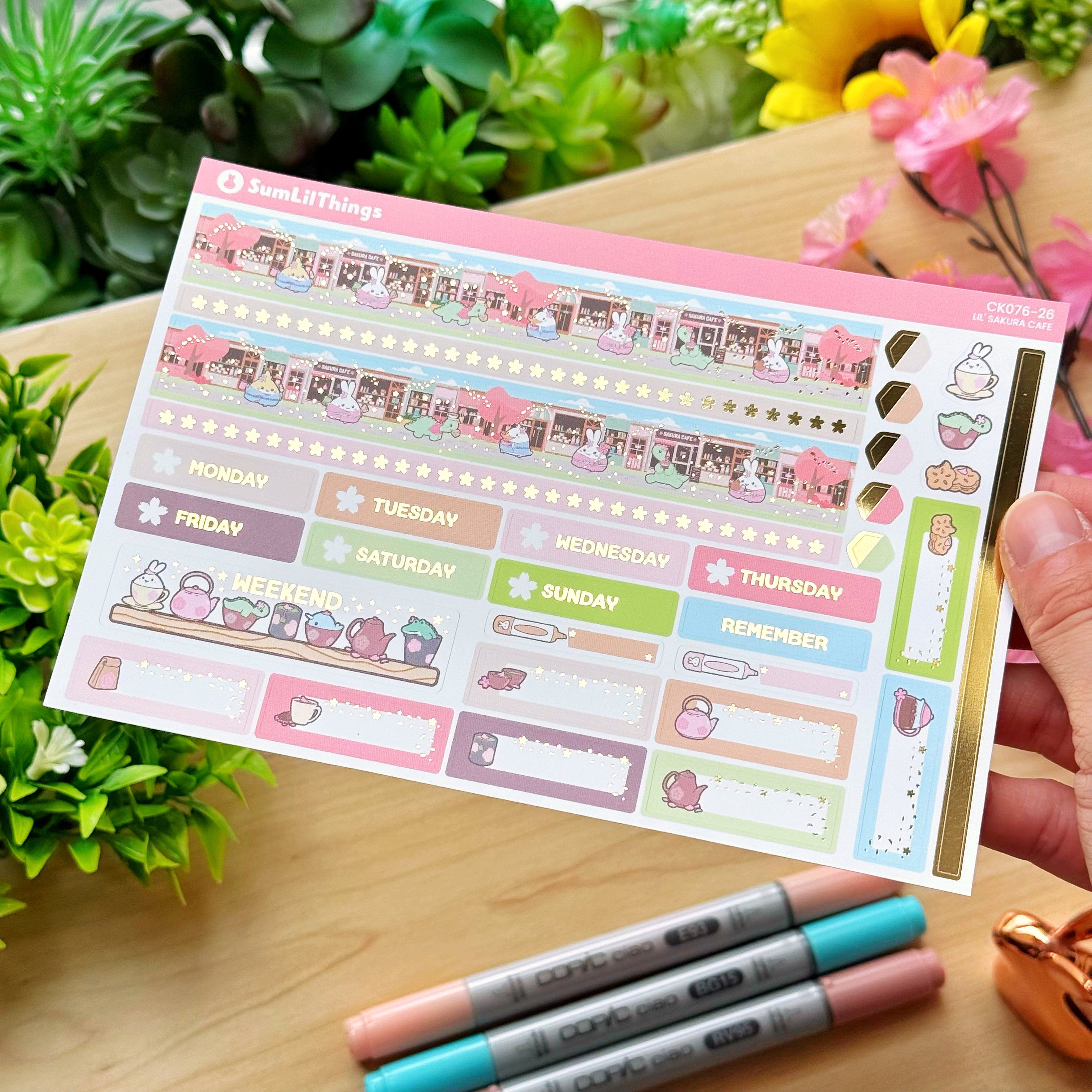 Hobonichi COUSIN - Lil' Sakura Cafe (Gold Foil Available)