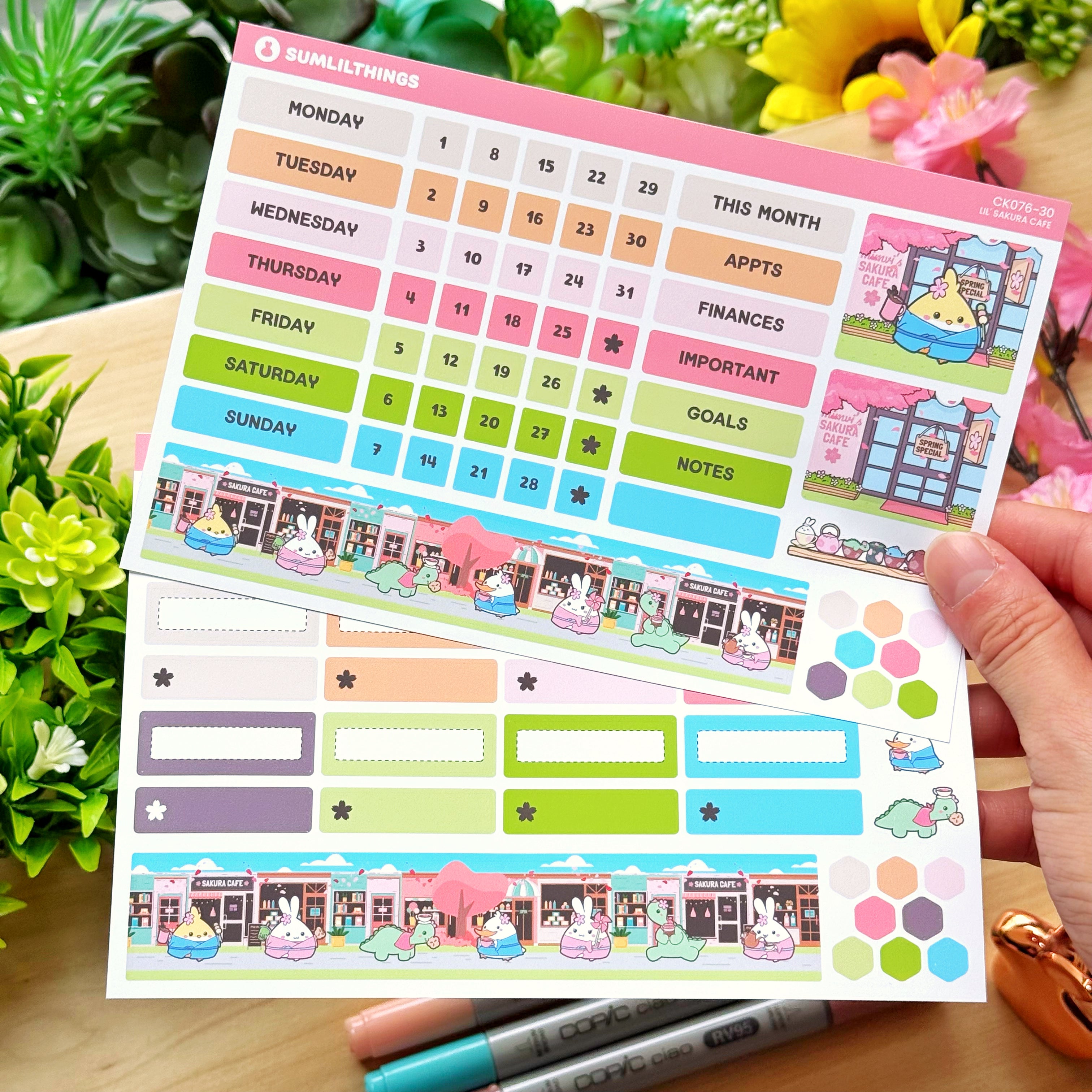 Hobonichi COUSIN - Lil' Sakura Cafe (Gold Foil Available)
