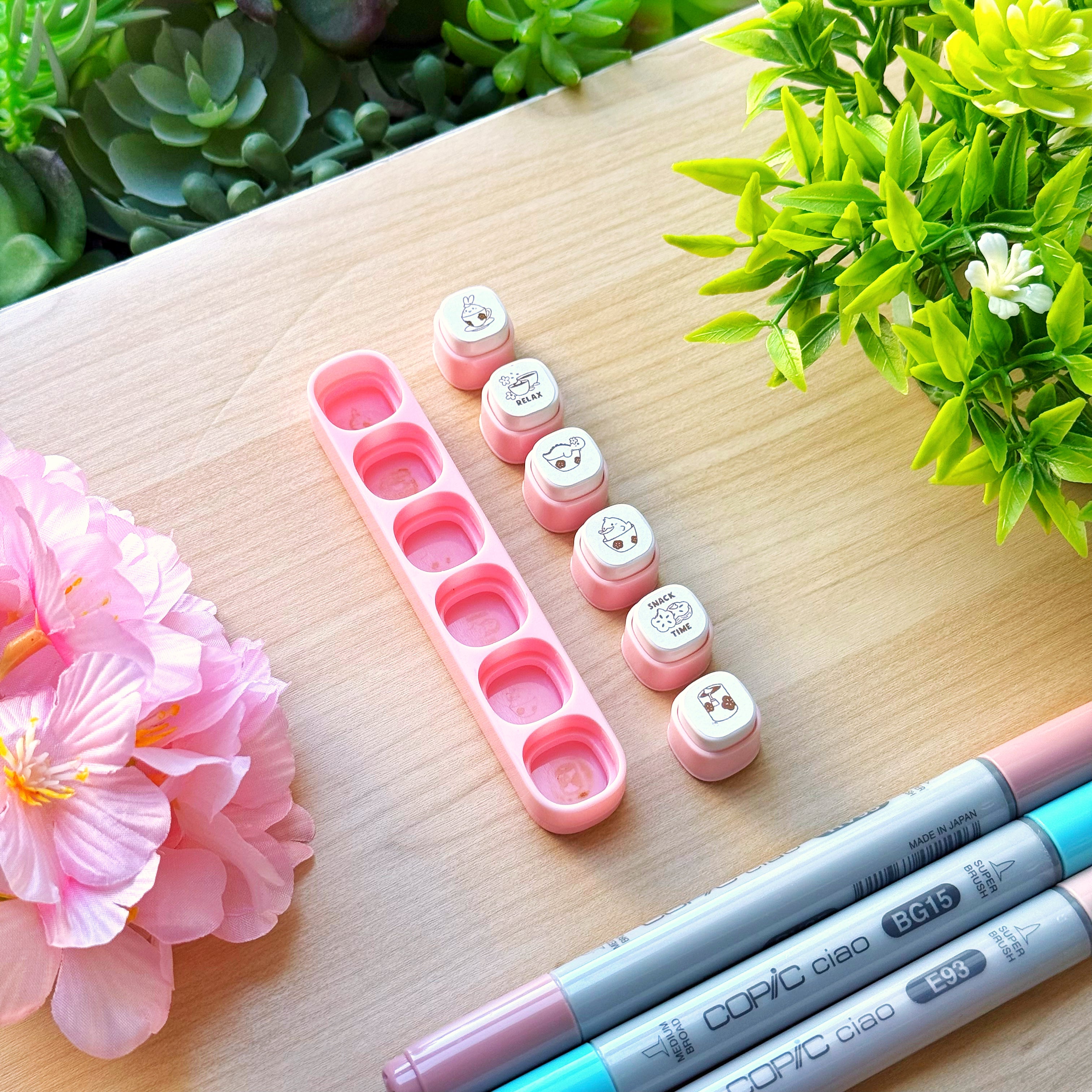 Removable Button Stamp - Sakura Cafe