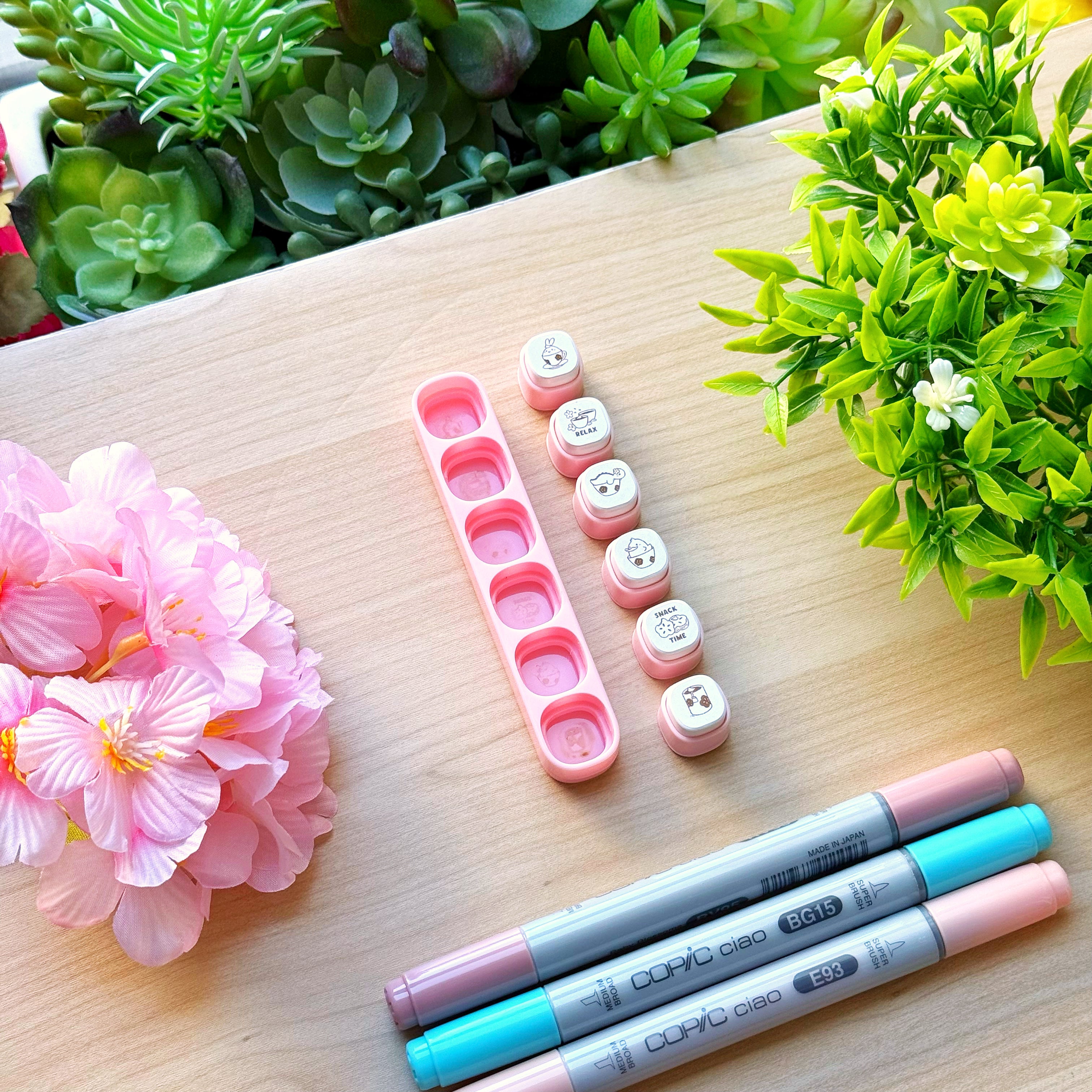 Removable Button Stamp - Sakura Cafe