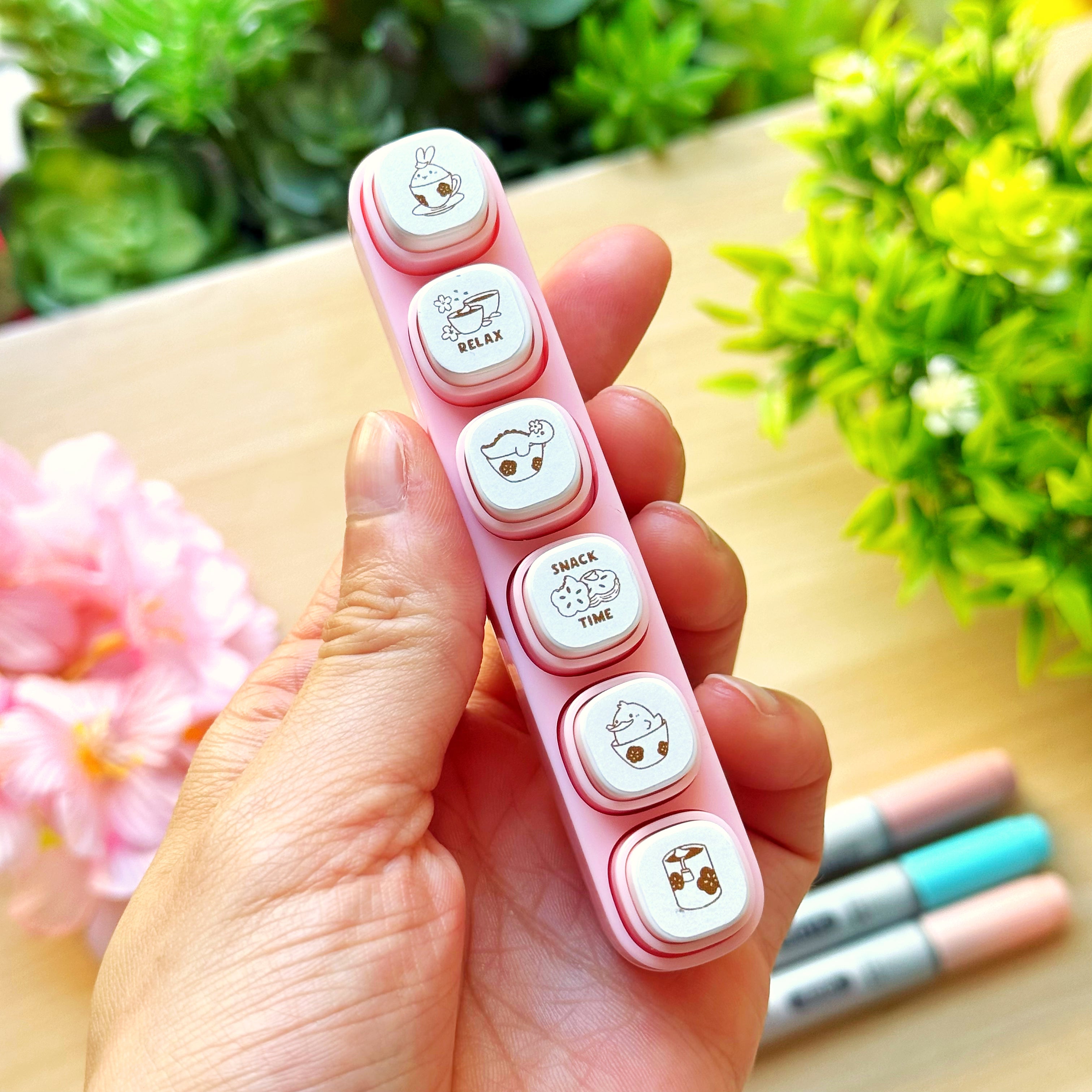 Removable Button Stamp - Sakura Cafe