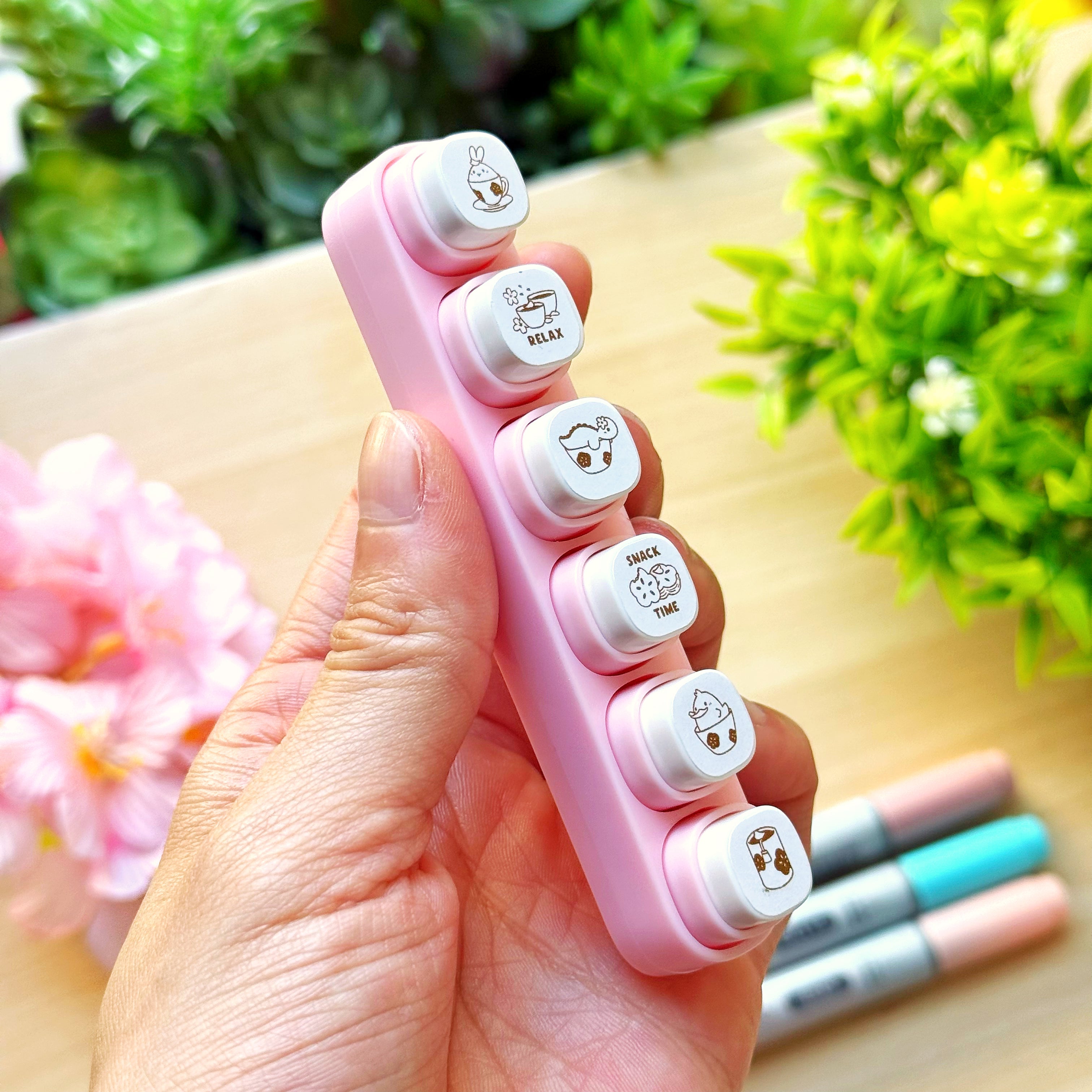 Removable Button Stamp - Sakura Cafe