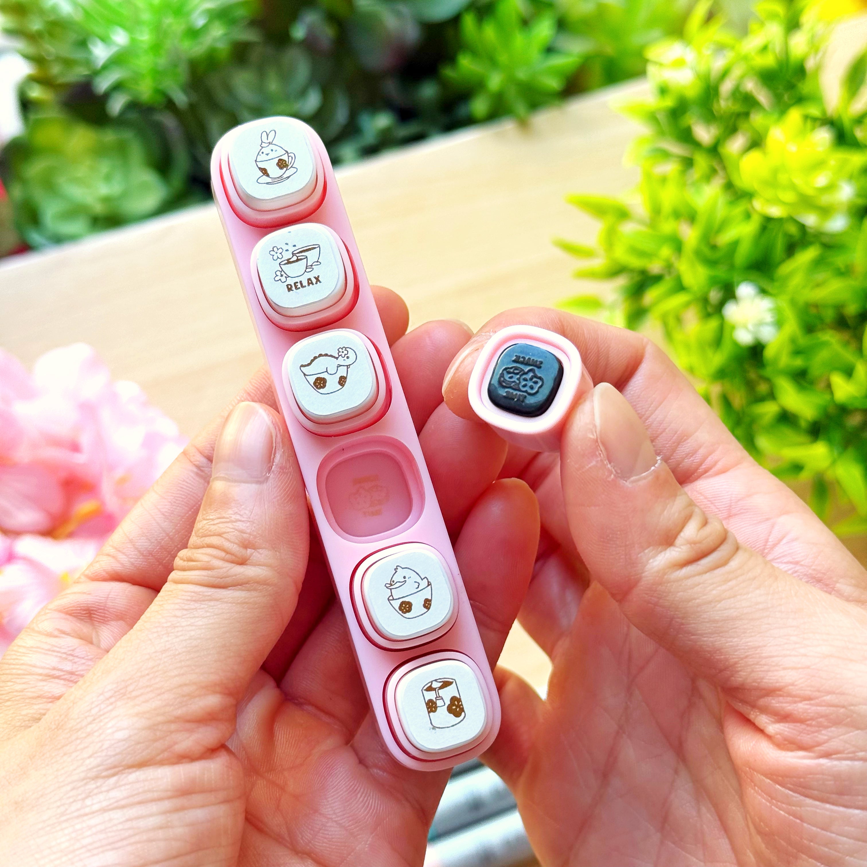 Removable Button Stamp - Sakura Cafe