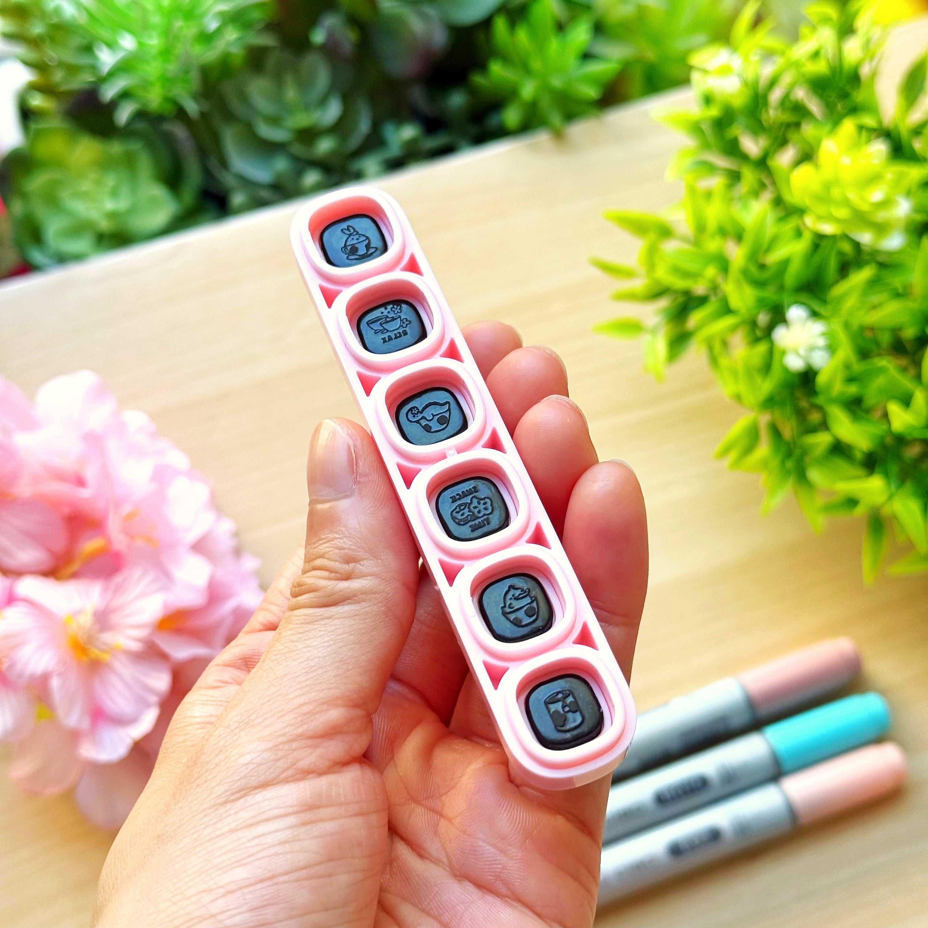 Removable Button Stamp - Sakura Cafe
