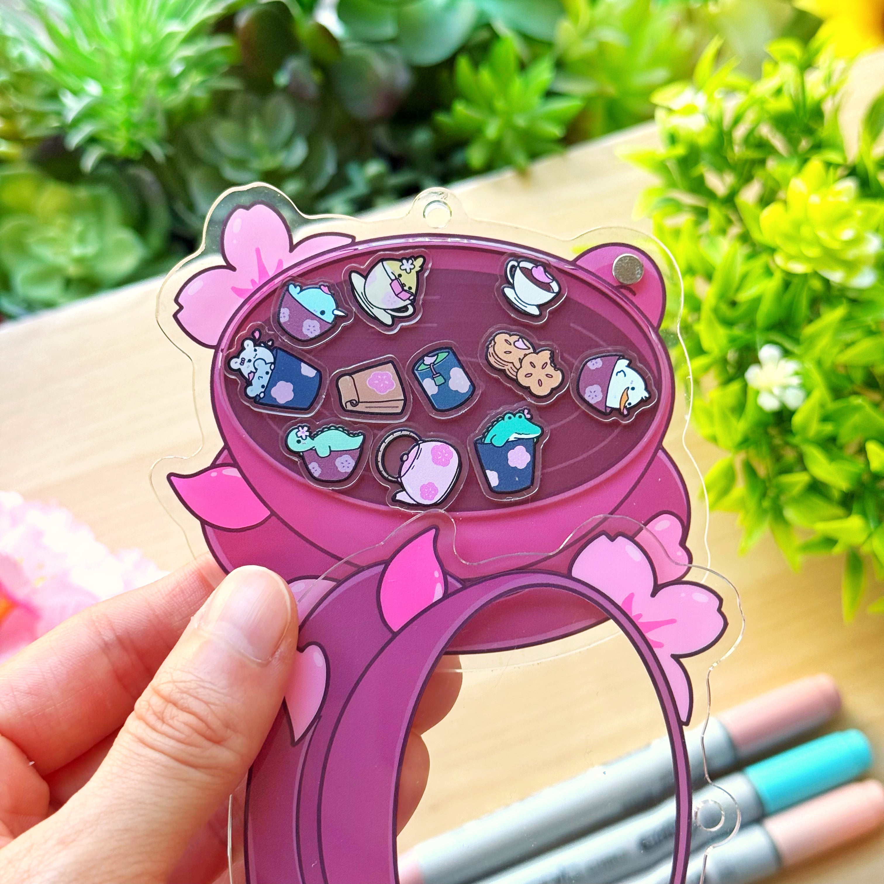 Shaker Keychain - Sakura Coffee (Refillable) with Blind Bag