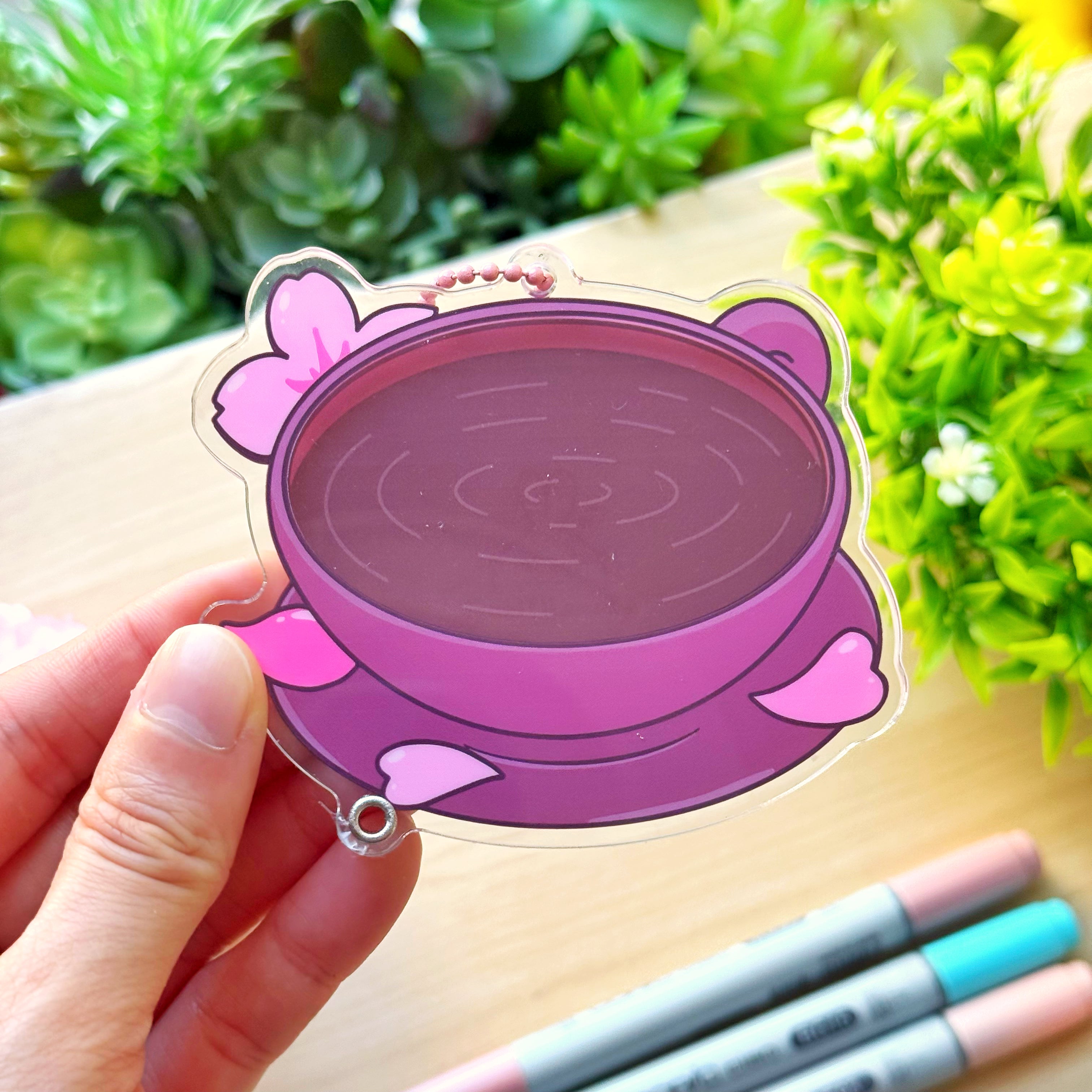 Shaker Keychain - Sakura Coffee (Refillable) with Blind Bag