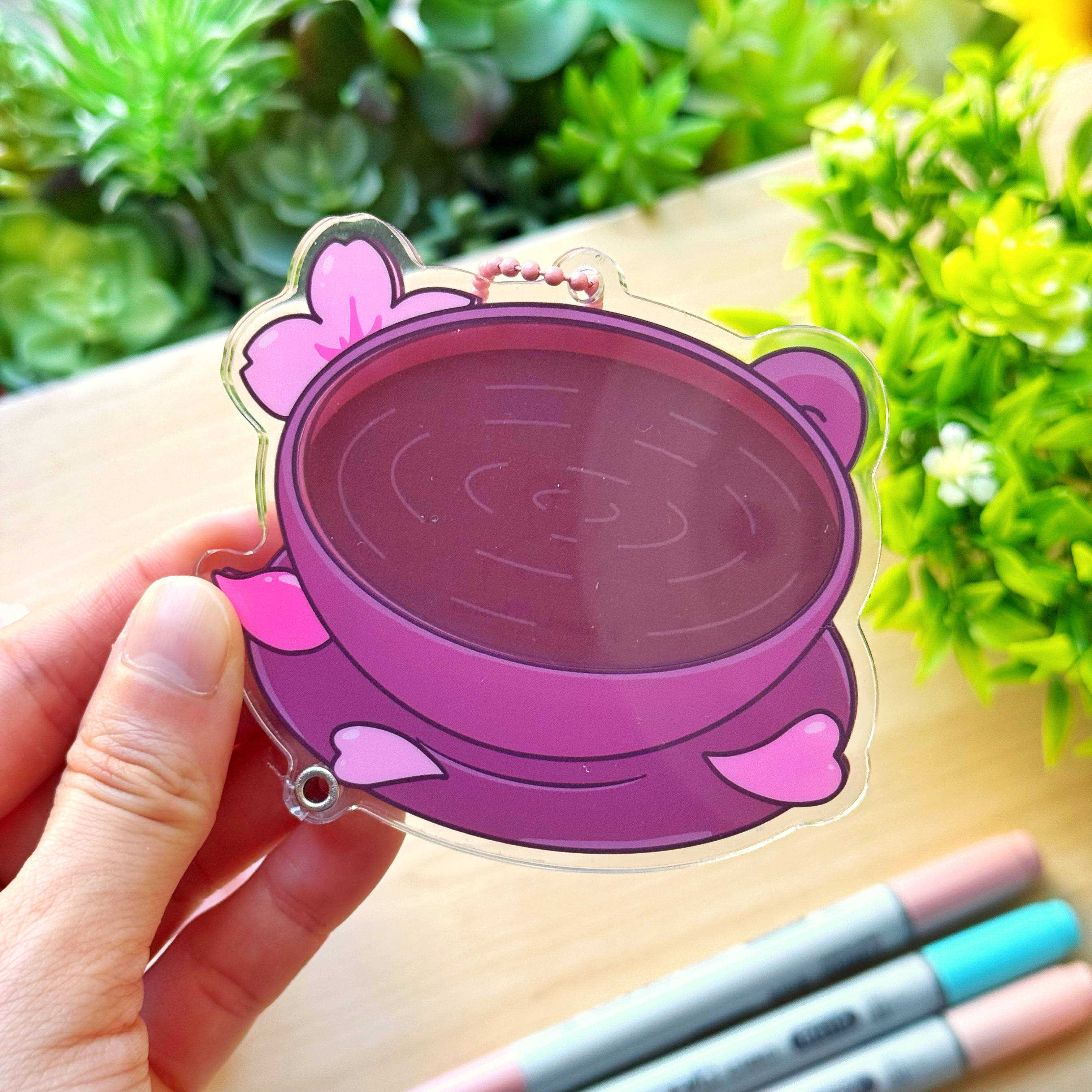 Shaker Keychain - Sakura Coffee (Refillable) with Blind Bag