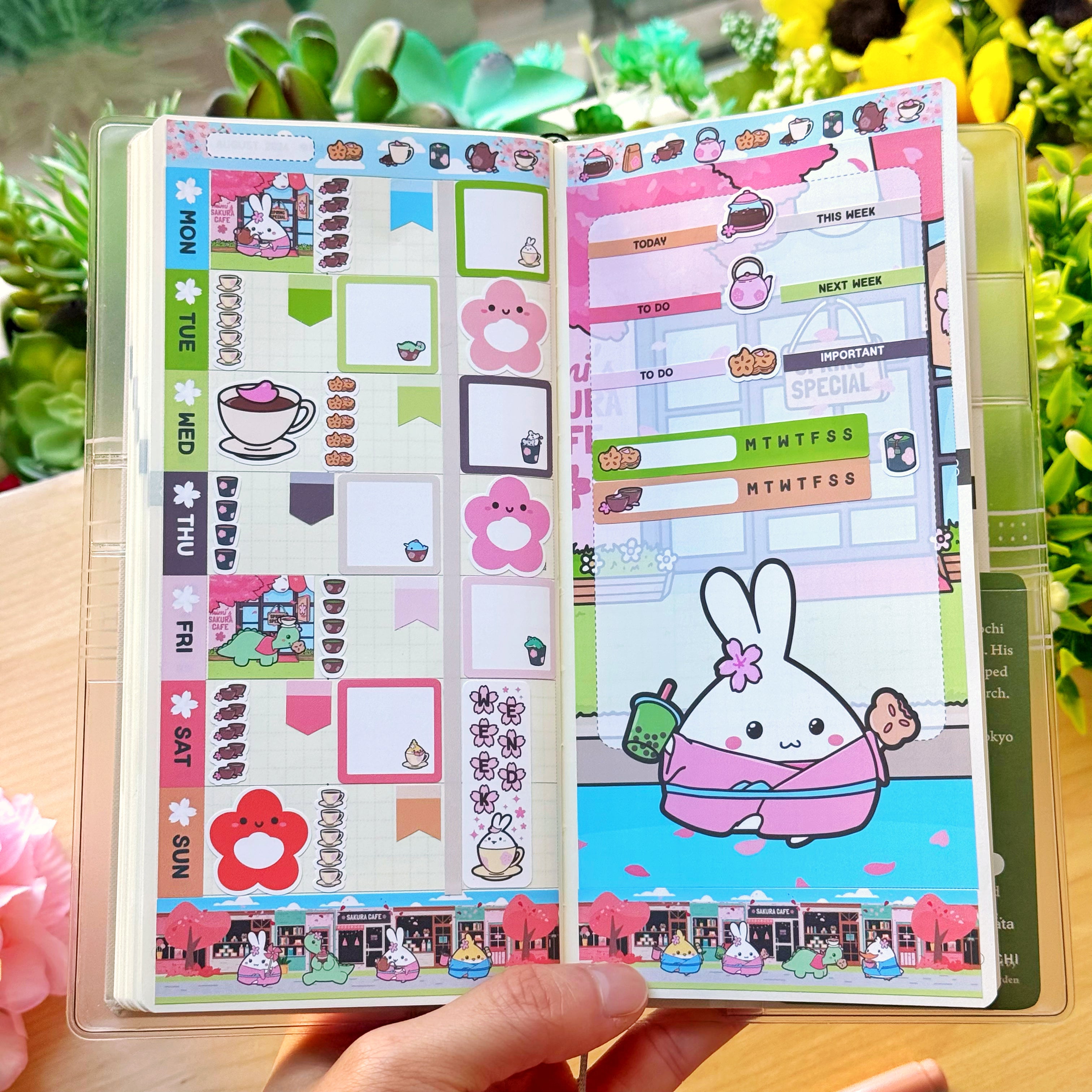 Hobonichi WEEKS - Lil' Sakura Cafe (Gold Foil Available)