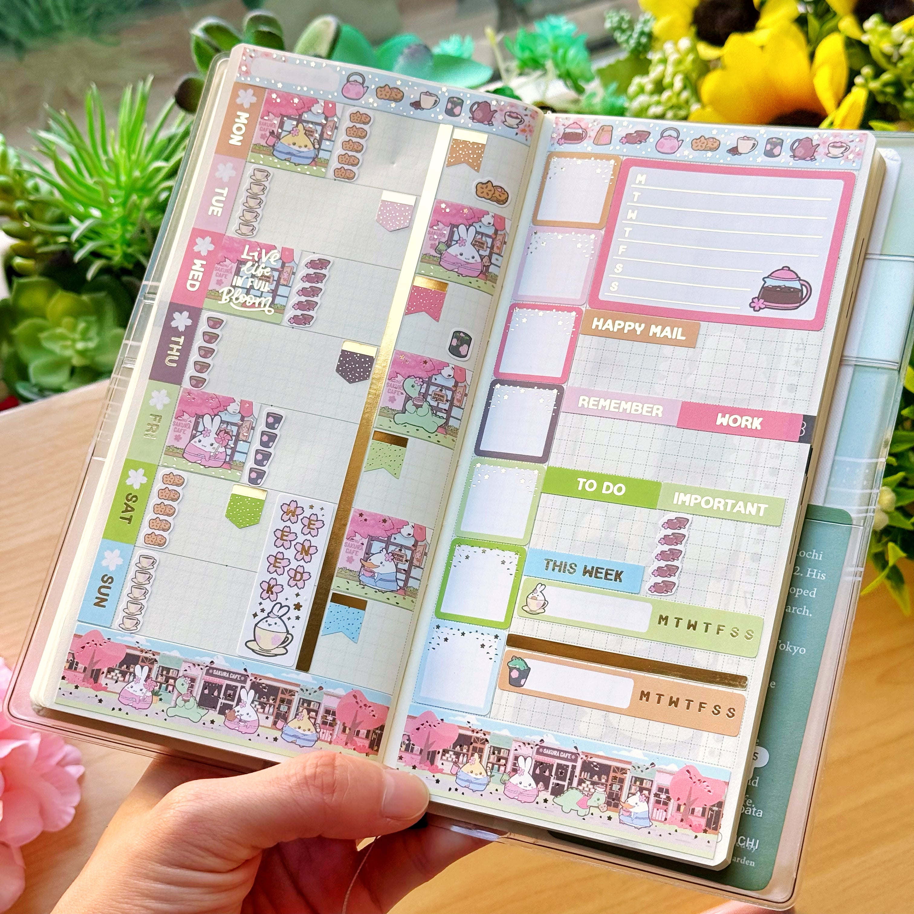 Hobonichi WEEKS - Lil' Sakura Cafe (Gold Foil Available)