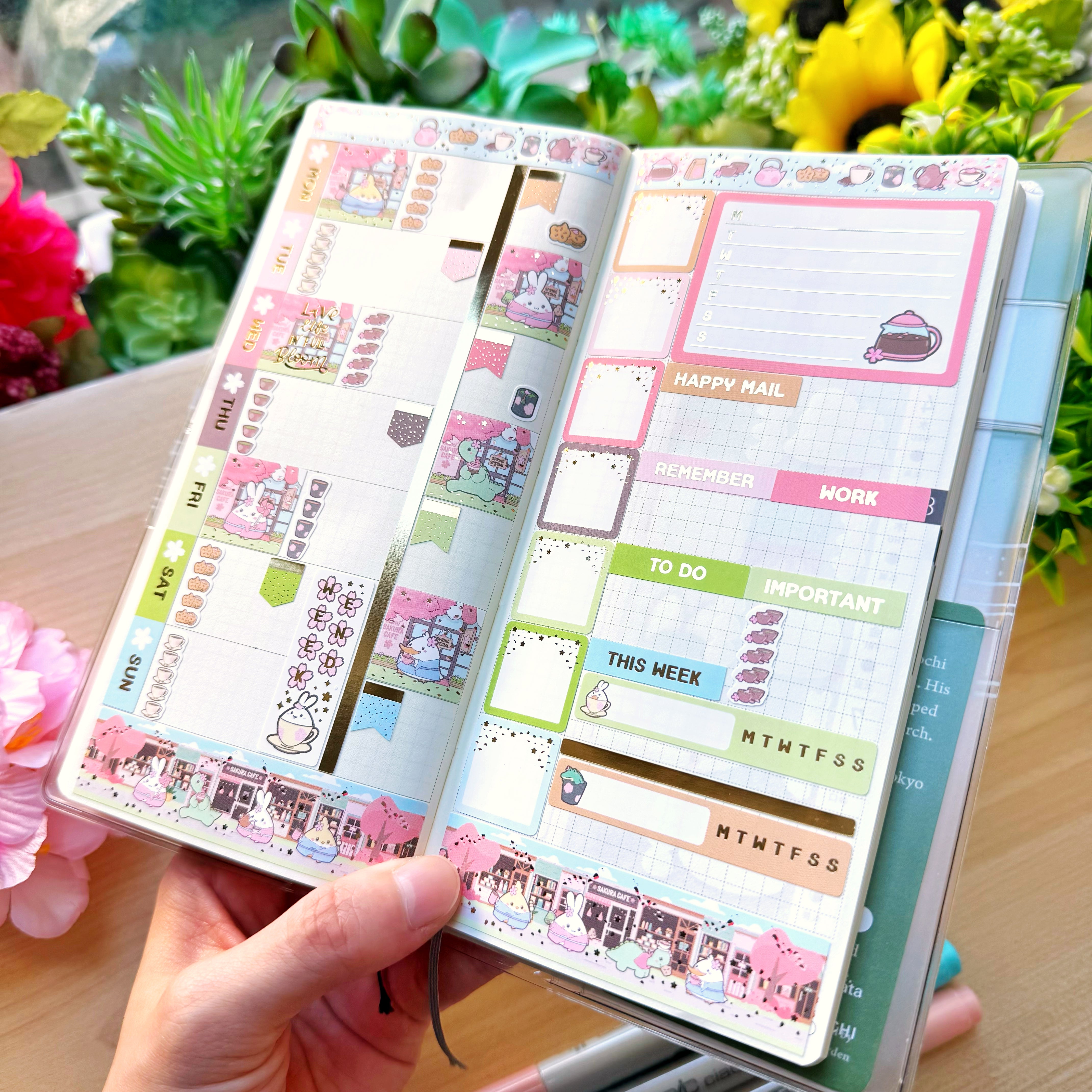 Hobonichi WEEKS - Lil' Sakura Cafe (Gold Foil Available)