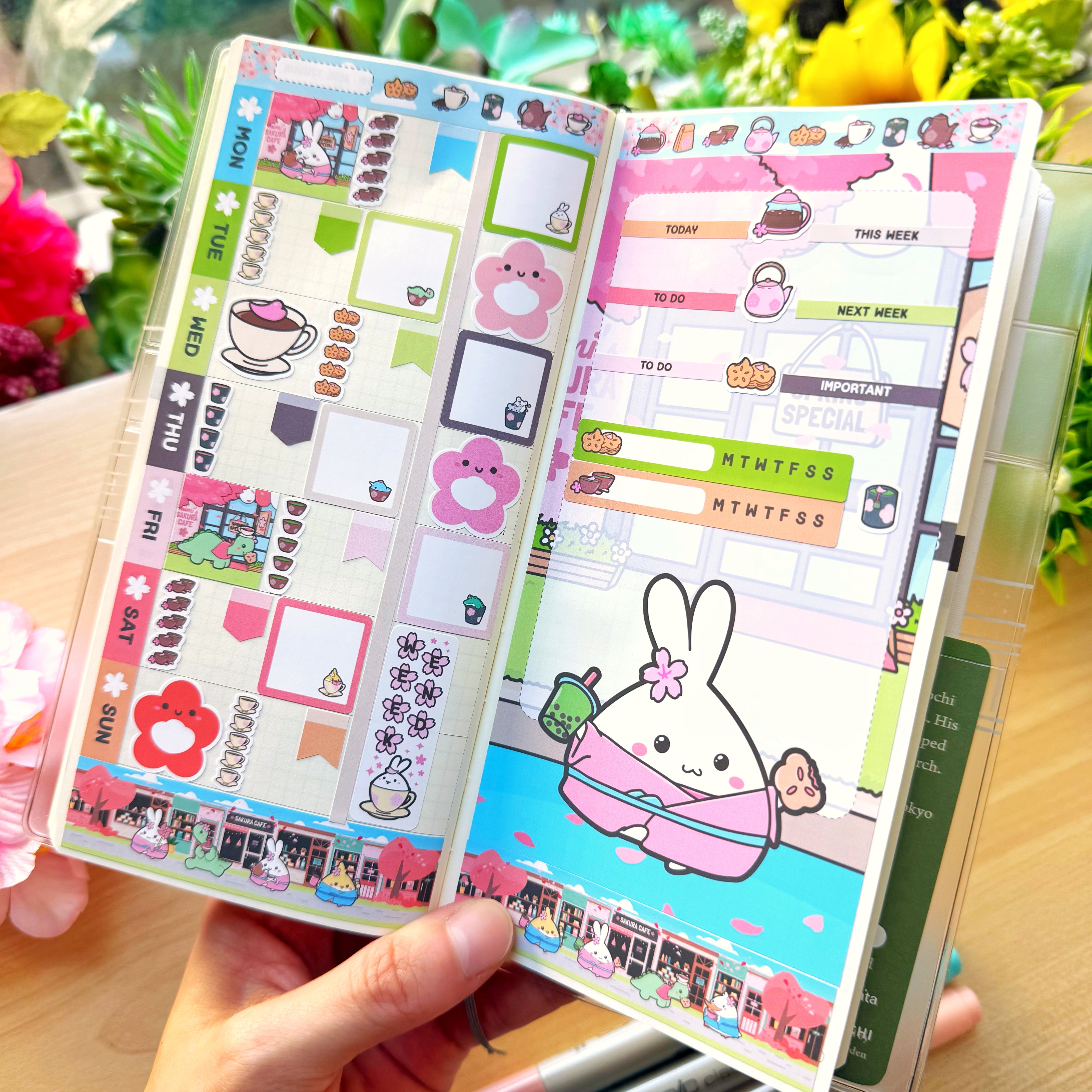 Hobonichi WEEKS - Lil' Sakura Cafe (Gold Foil Available)