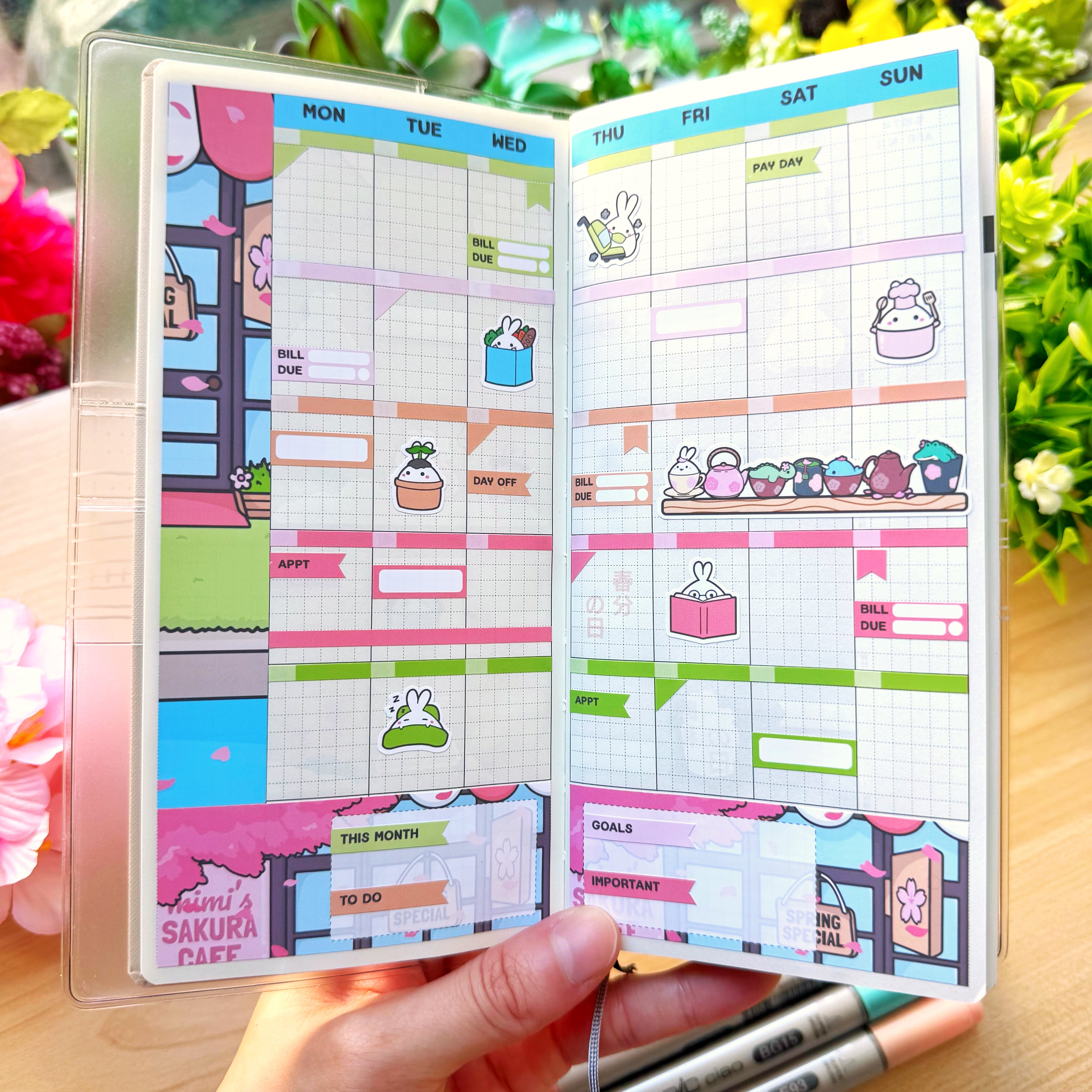 Hobonichi WEEKS - Lil' Sakura Cafe (Gold Foil Available)