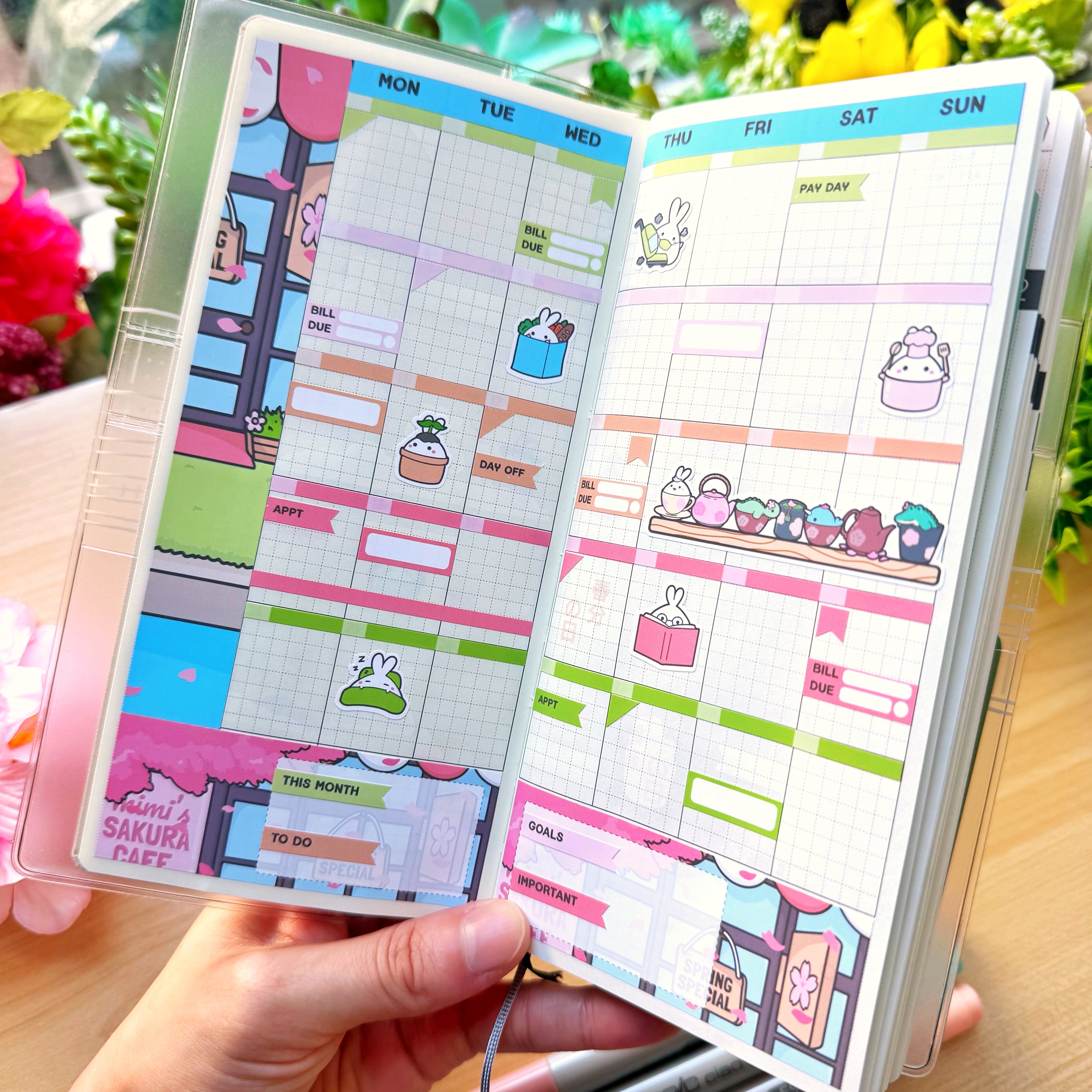 Hobonichi WEEKS - Lil' Sakura Cafe (Gold Foil Available)