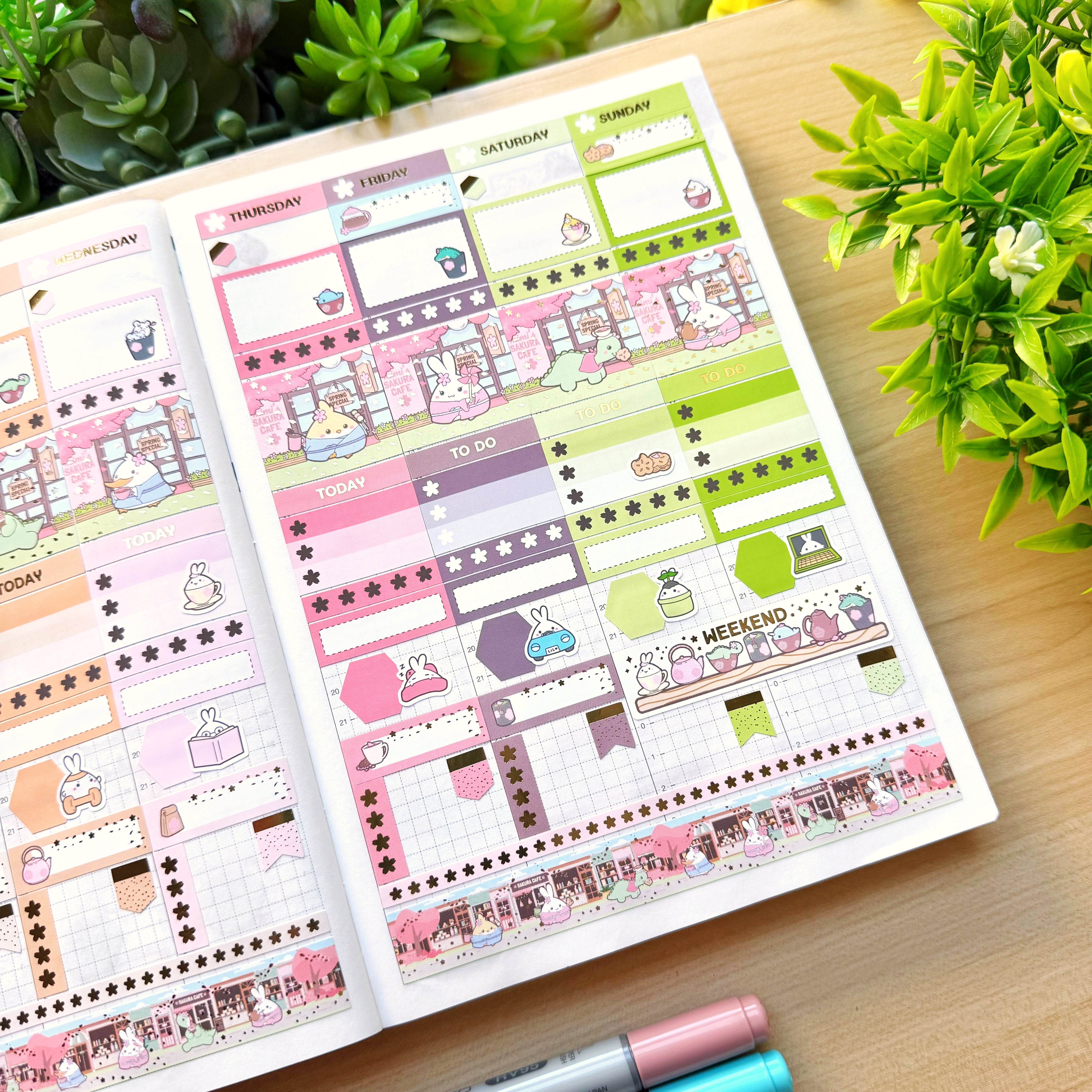 Hobonichi COUSIN - Lil' Sakura Cafe (Gold Foil Available)
