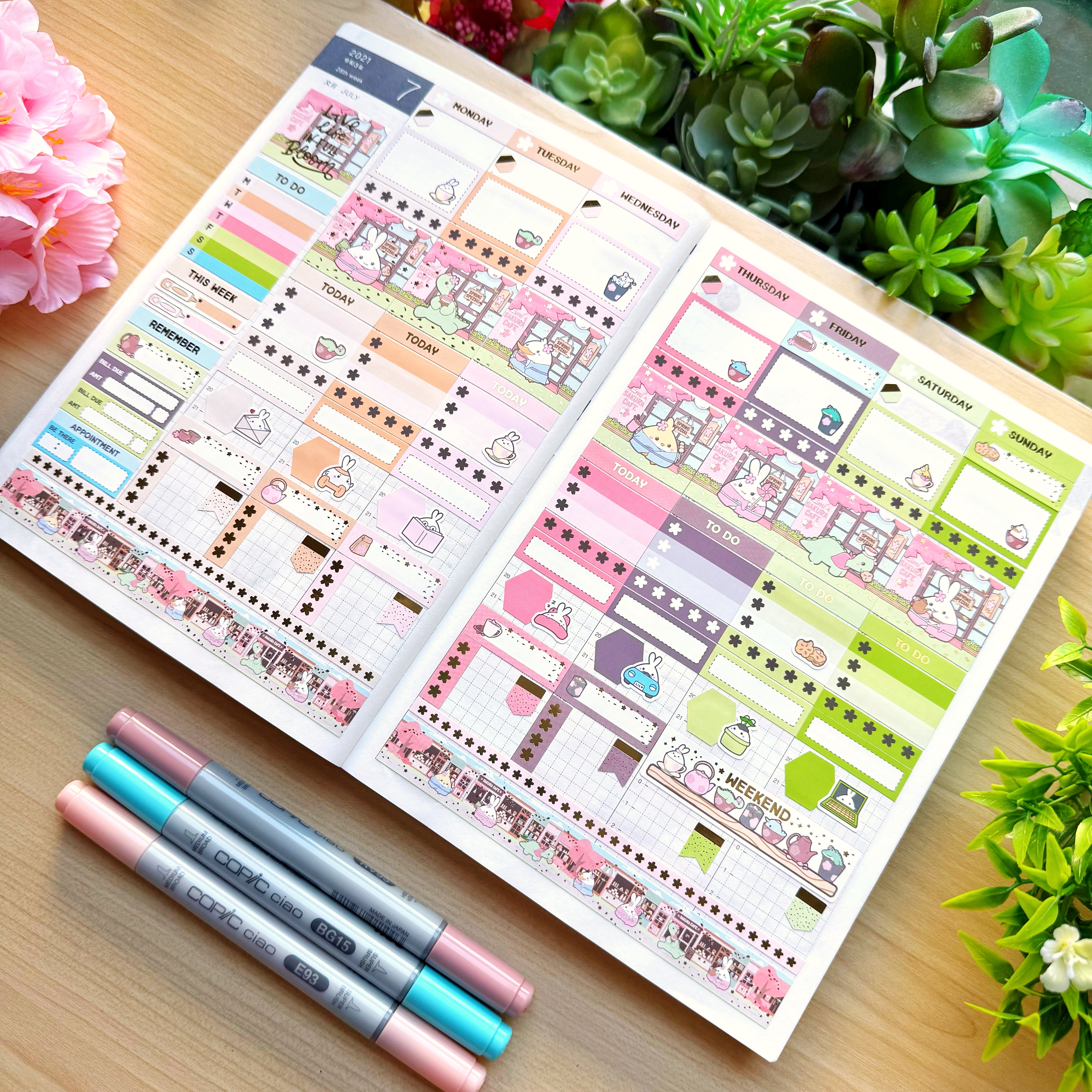 Hobonichi COUSIN - Lil' Sakura Cafe (Gold Foil Available)
