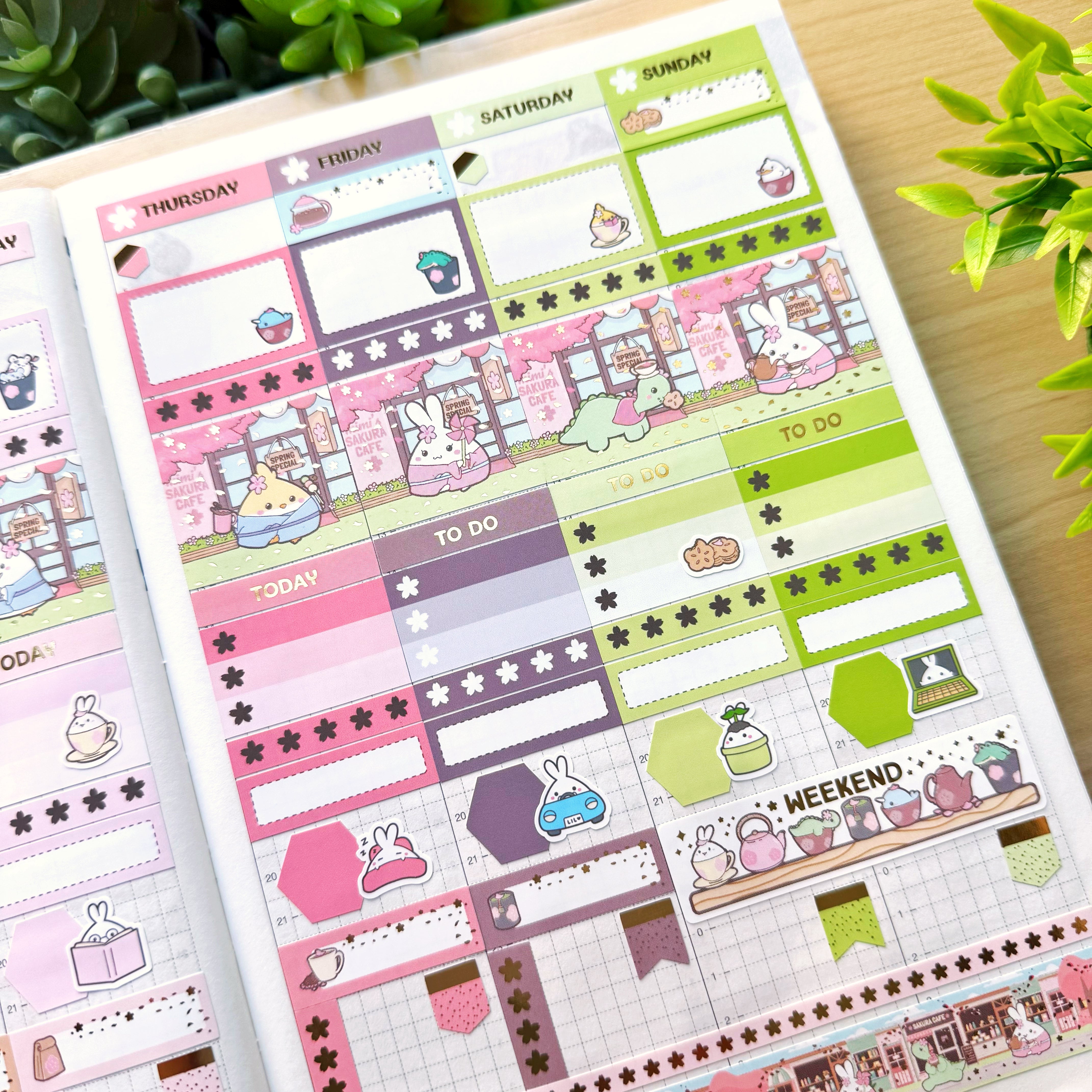 Hobonichi COUSIN - Lil' Sakura Cafe (Gold Foil Available)