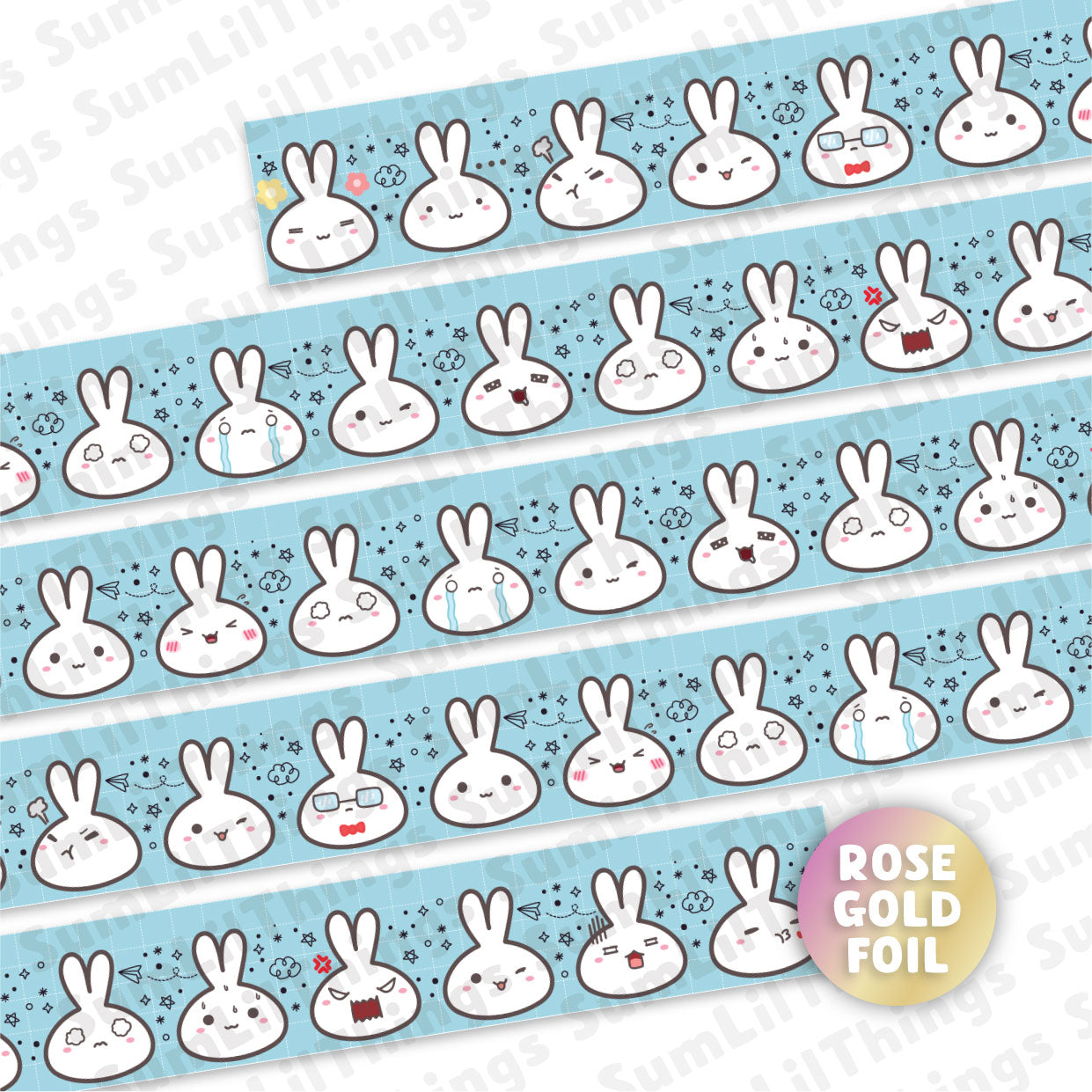 Washi Tape - Lil' Office Life Collection (Rose Gold Foil)