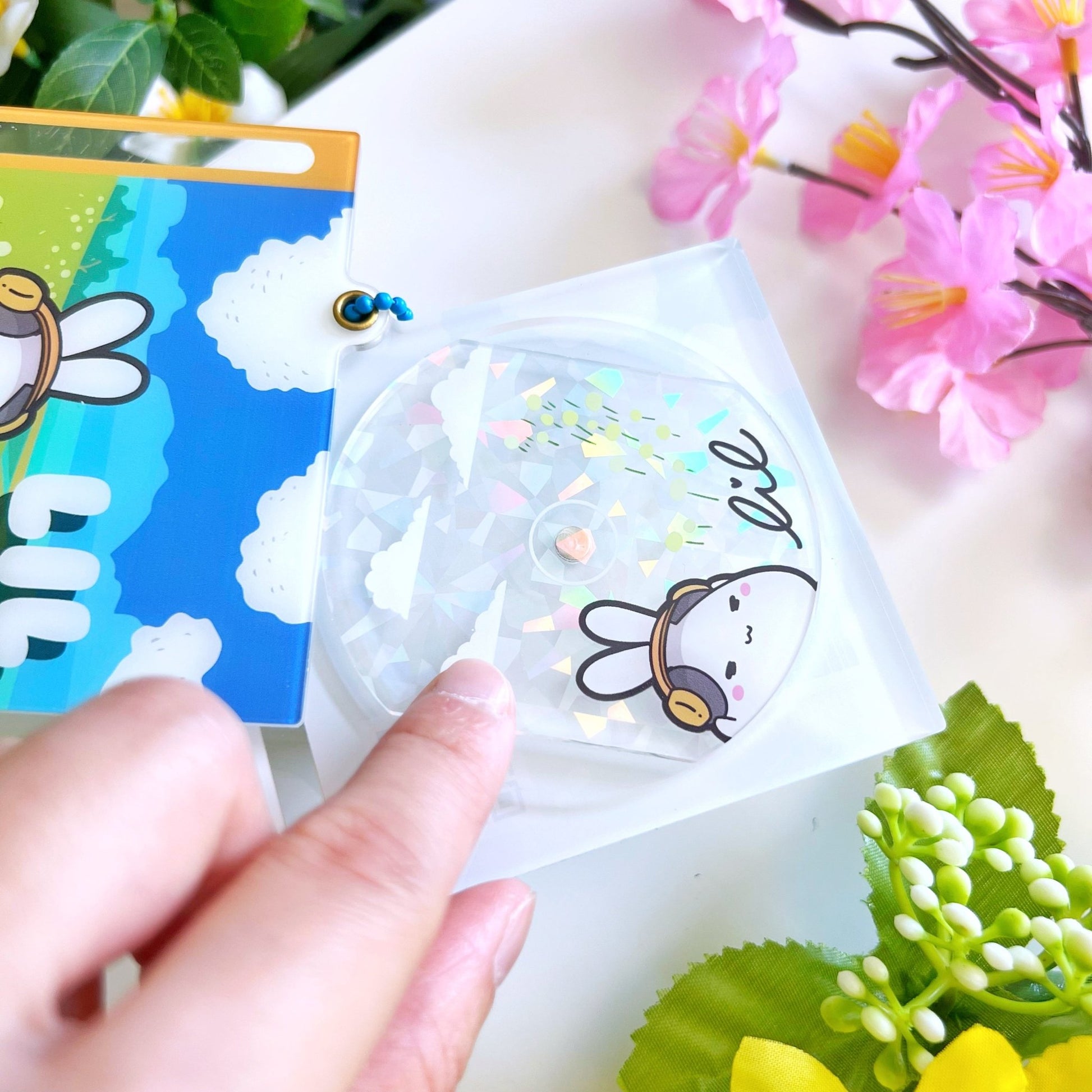 Acrylic Mini CD Keychain & Washi Card (Removable Disc) - SumLilThings