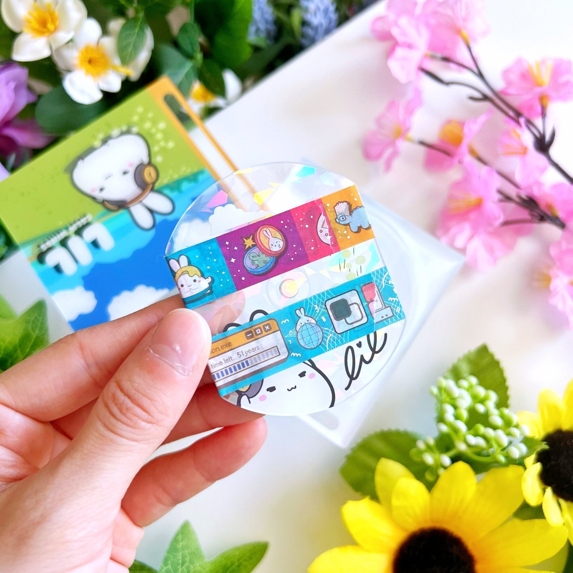 Acrylic Mini CD Keychain & Washi Card (Removable Disc) - SumLilThings