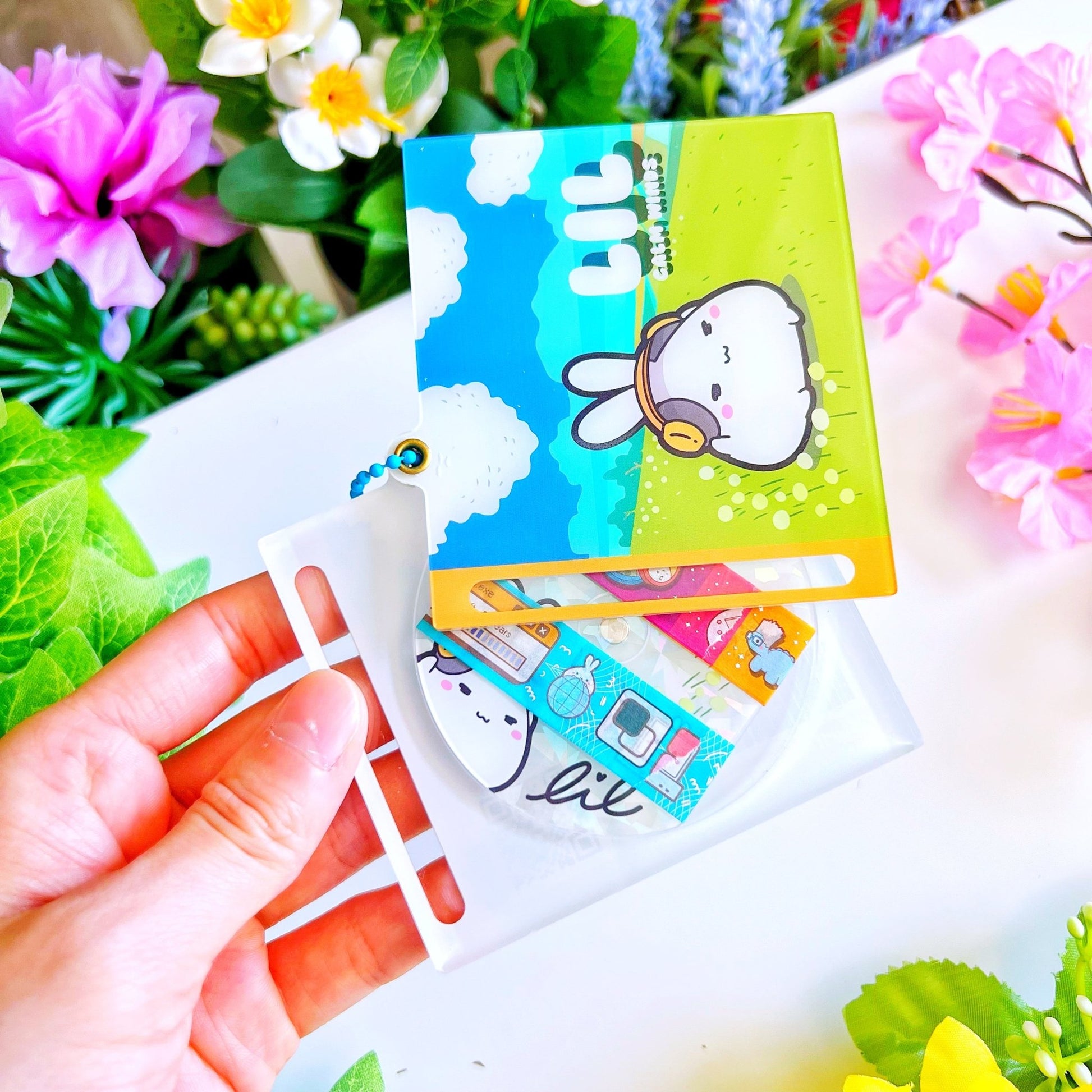 Acrylic Mini CD Keychain & Washi Card (Removable Disc) - SumLilThings