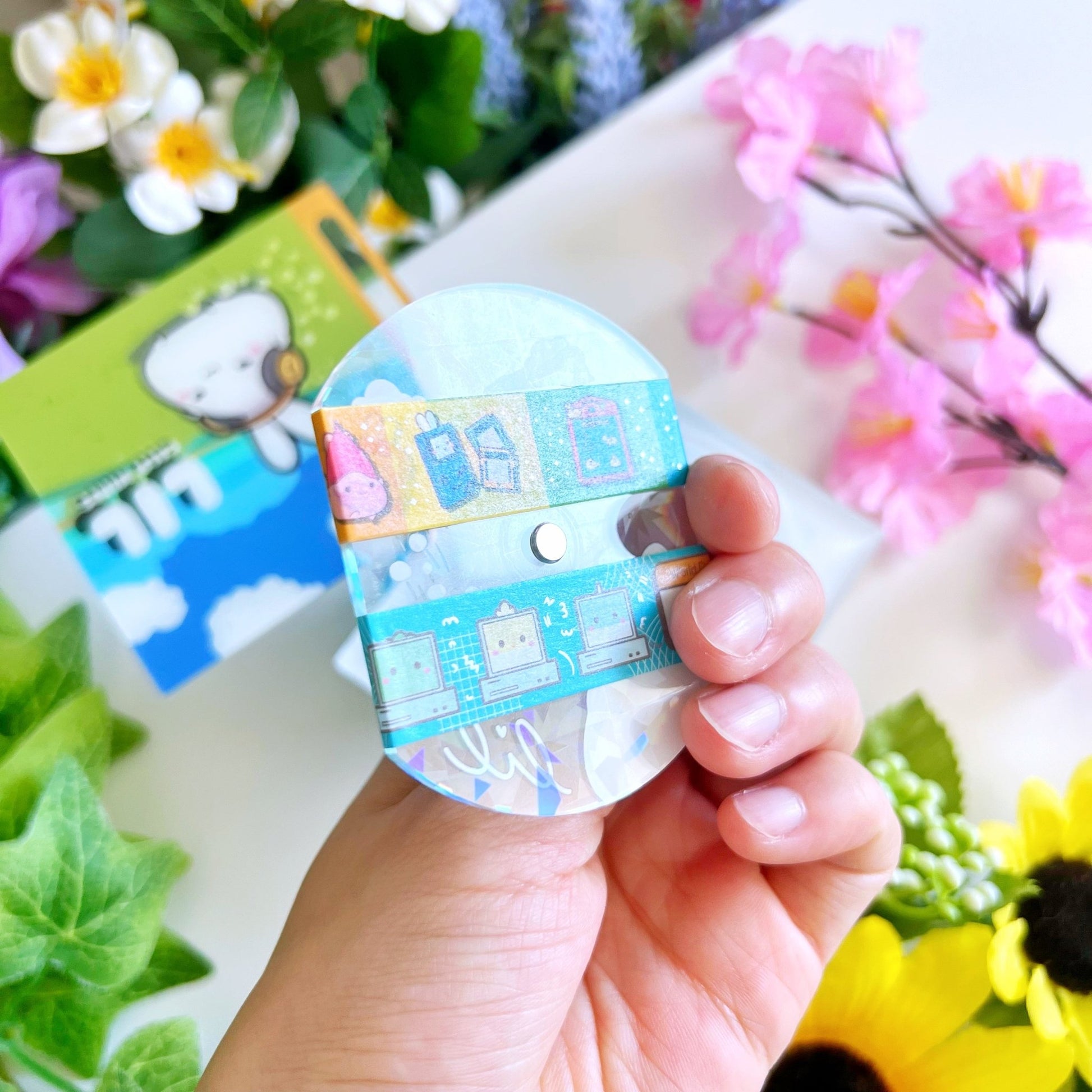 Acrylic Mini CD Keychain & Washi Card (Removable Disc) - SumLilThings