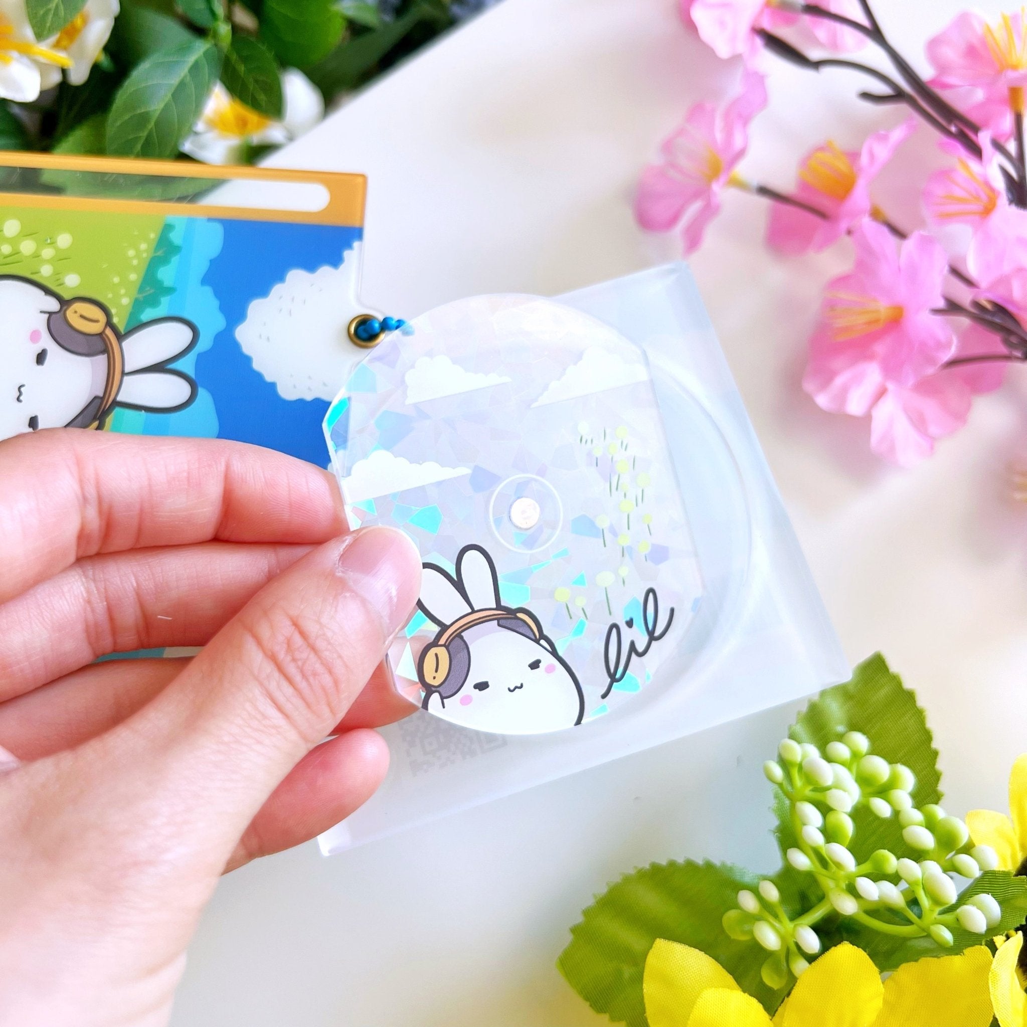 Acrylic Mini CD Keychain & Washi Card (Removable Disc) - SumLilThings