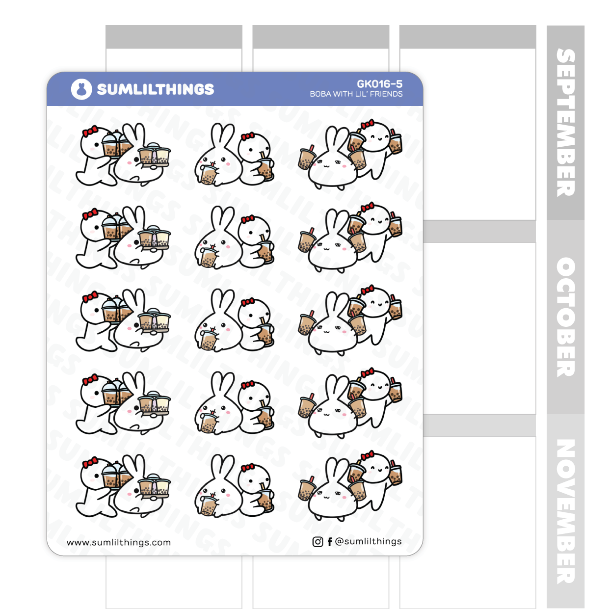 Boba with Lil' Friends Stickers - SumLilThings