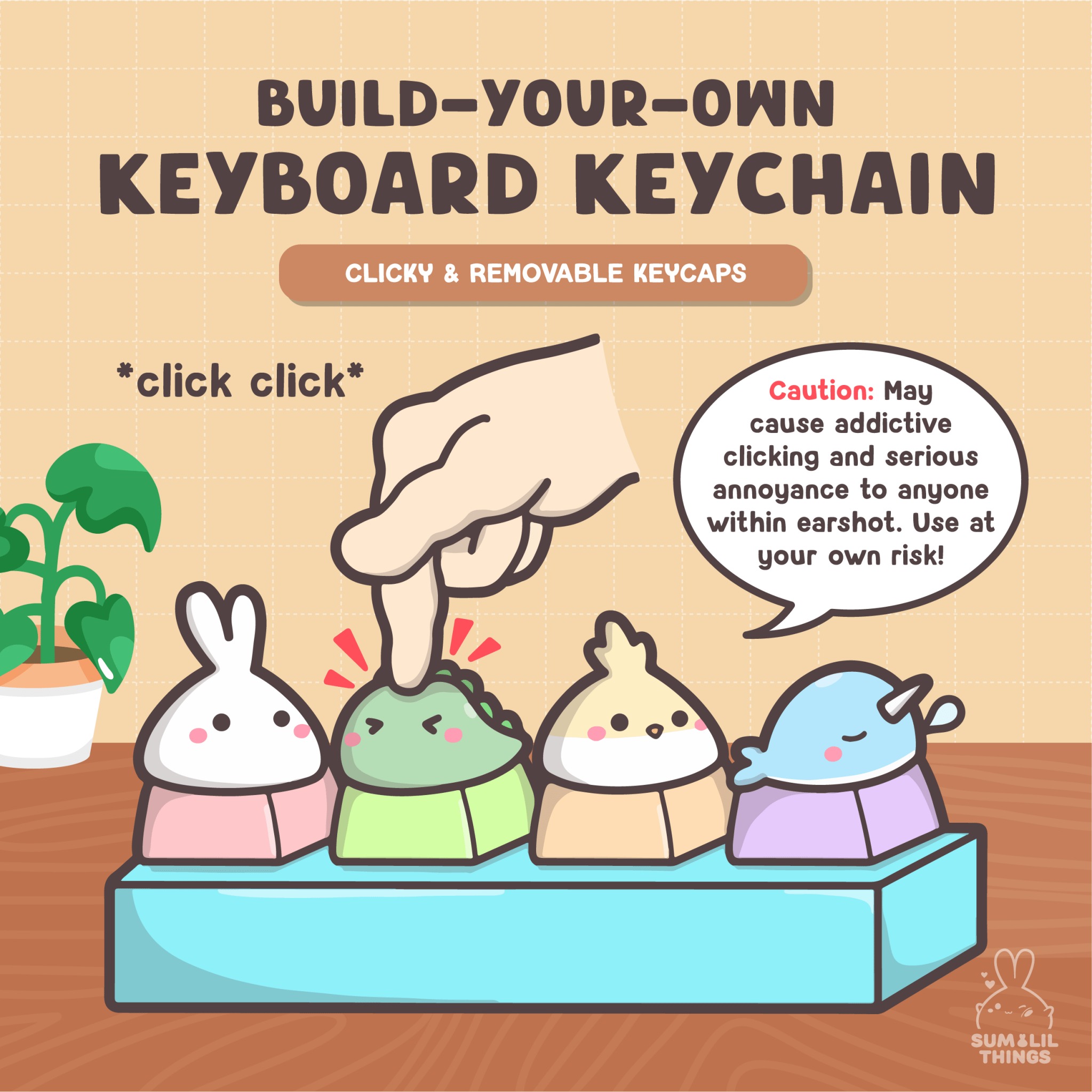 Build - Your - Own Keyboard Fidget Keychain - SumLilThings