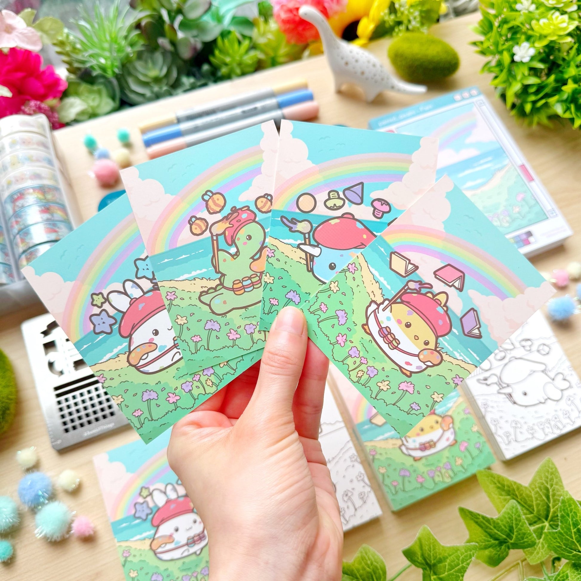 Coloring Cards - Lil' Painted Brigade (Set of 4) - SumLilThings