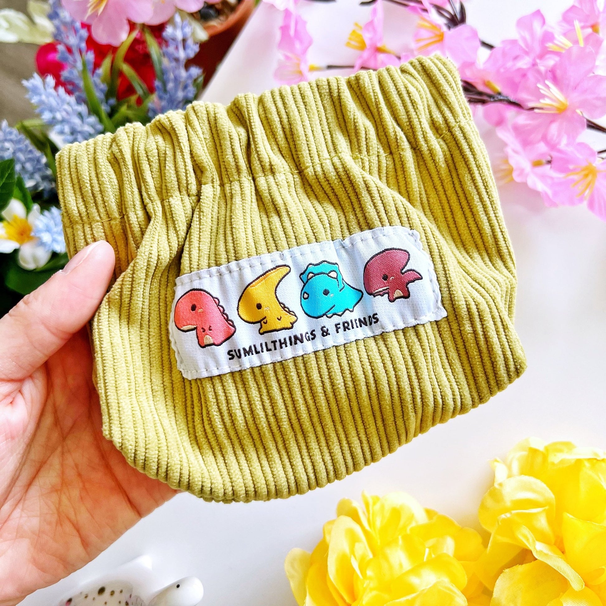 Corduroy Mini Pouch - Lil' Baby Dinos (Woven) - SumLilThings