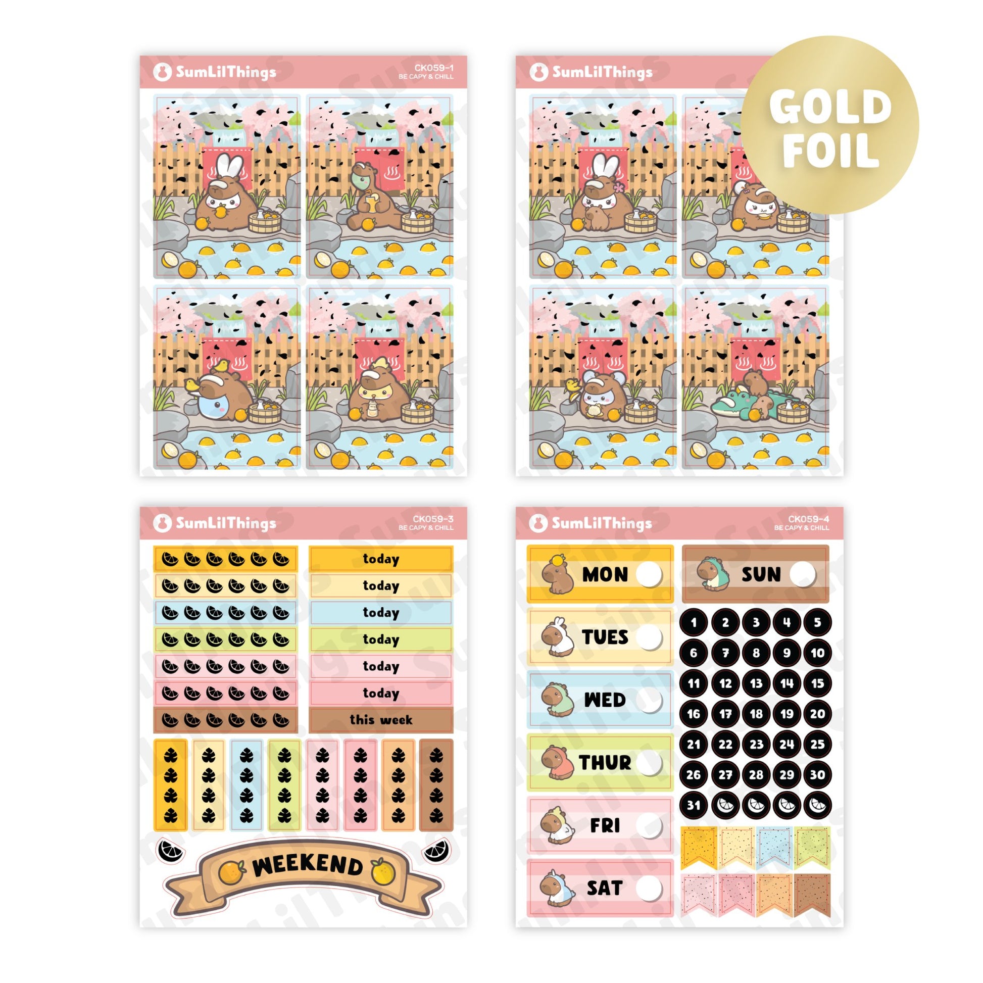 Decorative Kit - Be Capy & Chill (10 Pages) - SumLilThings