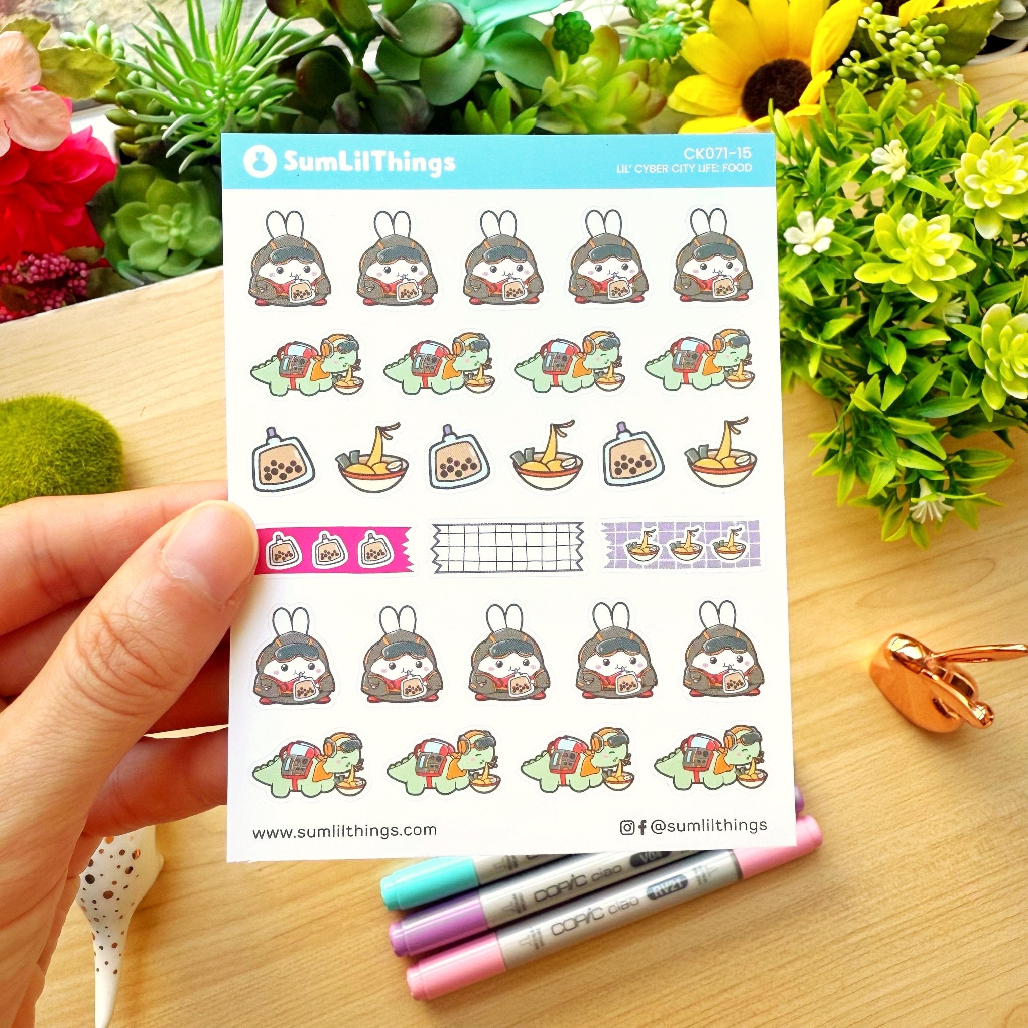 Decorative Kit - Lil&#39; Cyber City Life (10 Pages) - Holo Gold Foil - SumLilThings