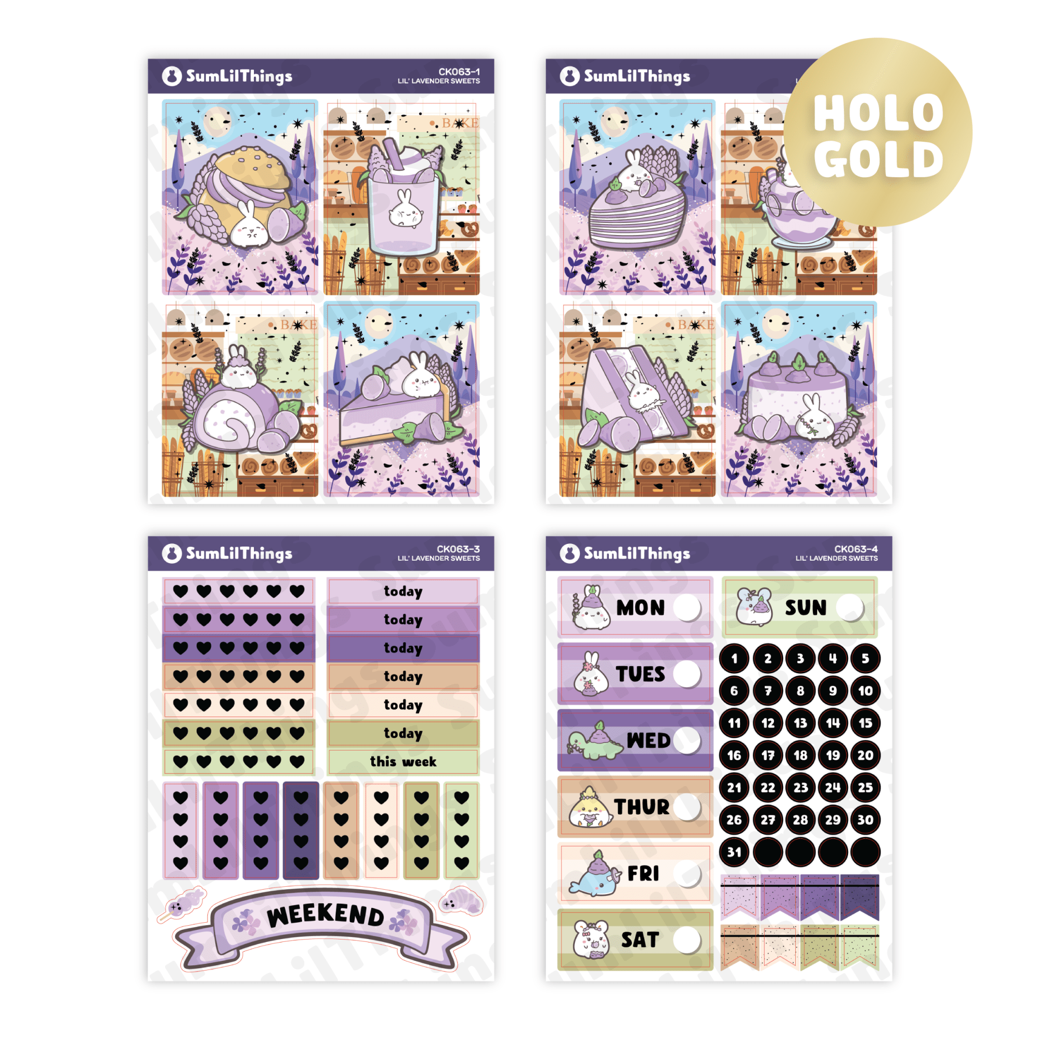 Decorative Kit - Lil' Lavender Sweets (10 Pages) - SumLilThings