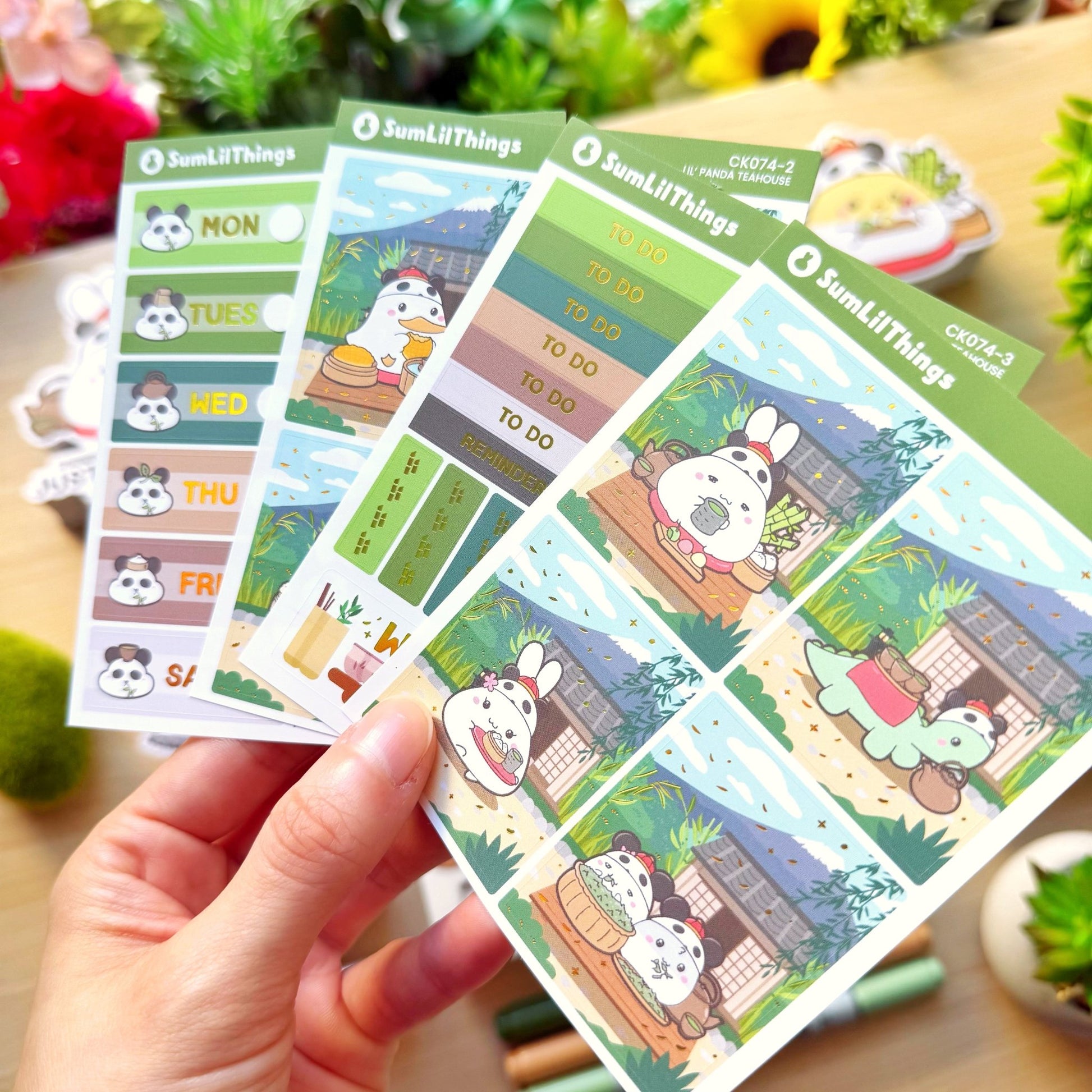 Decorative Kit - Lil' Panda Teahouse (10 Pages) - Holo Foil - SumLilThings