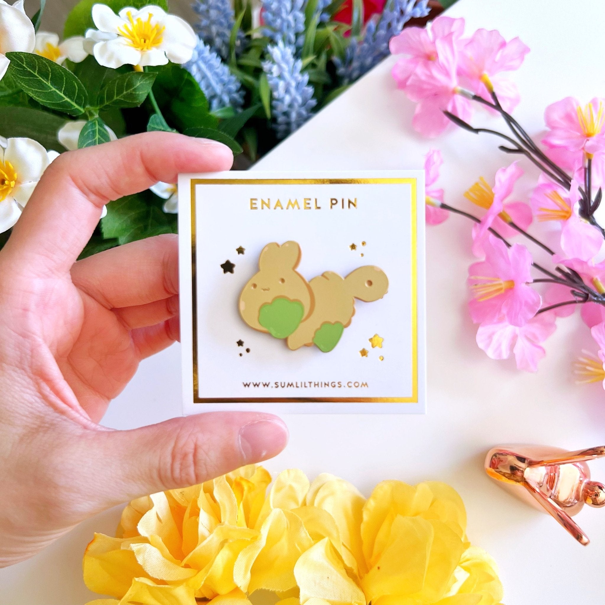 Dyed Enamel Pin - Lil' Matcha Cookies - SumLilThings