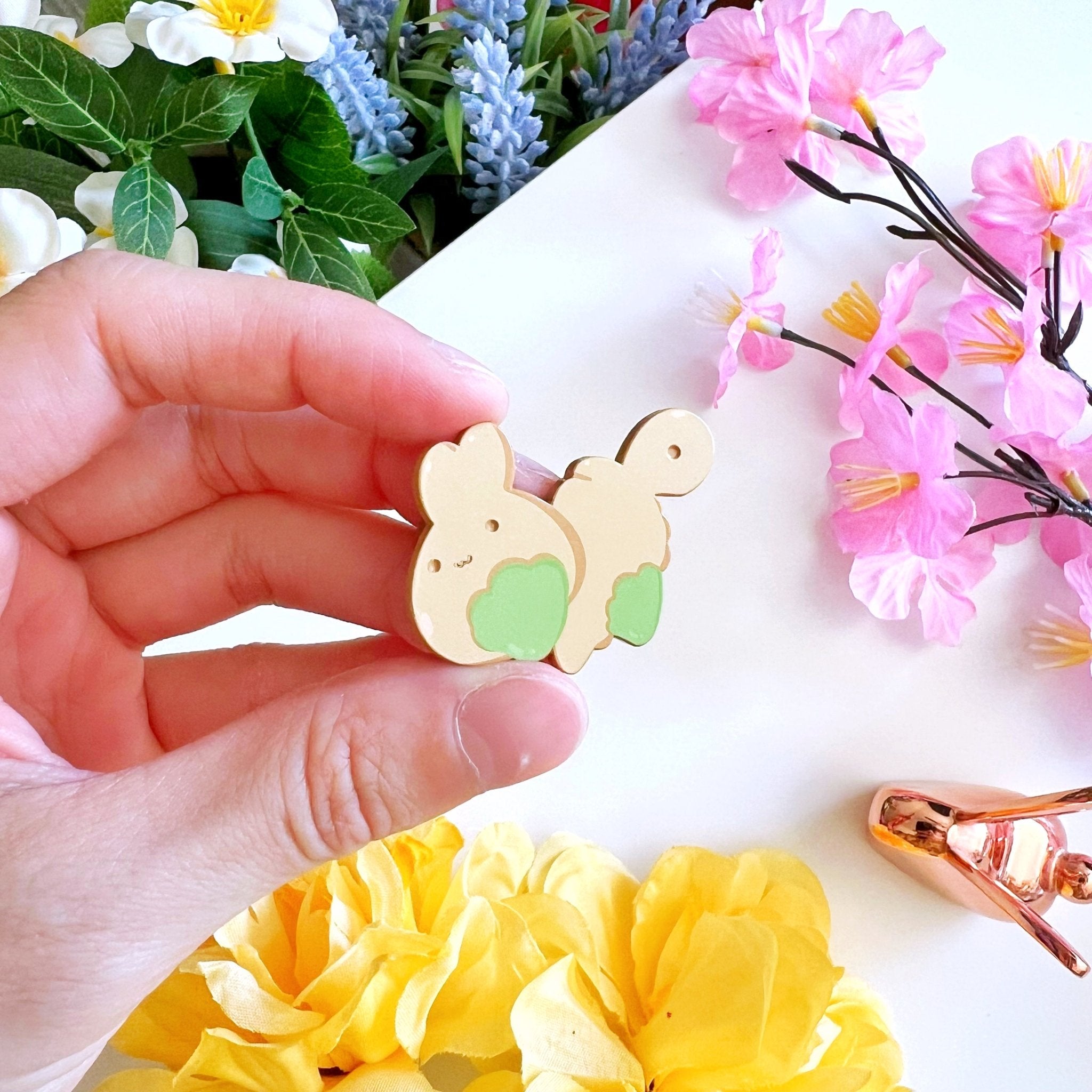 Dyed Enamel Pin - Lil&#39; Matcha Cookies - SumLilThings