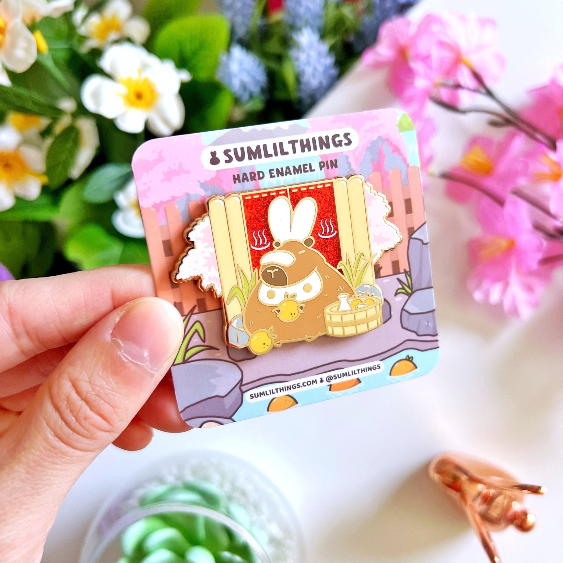 Enamel Pin - Capybara Onsen - SumLilThings