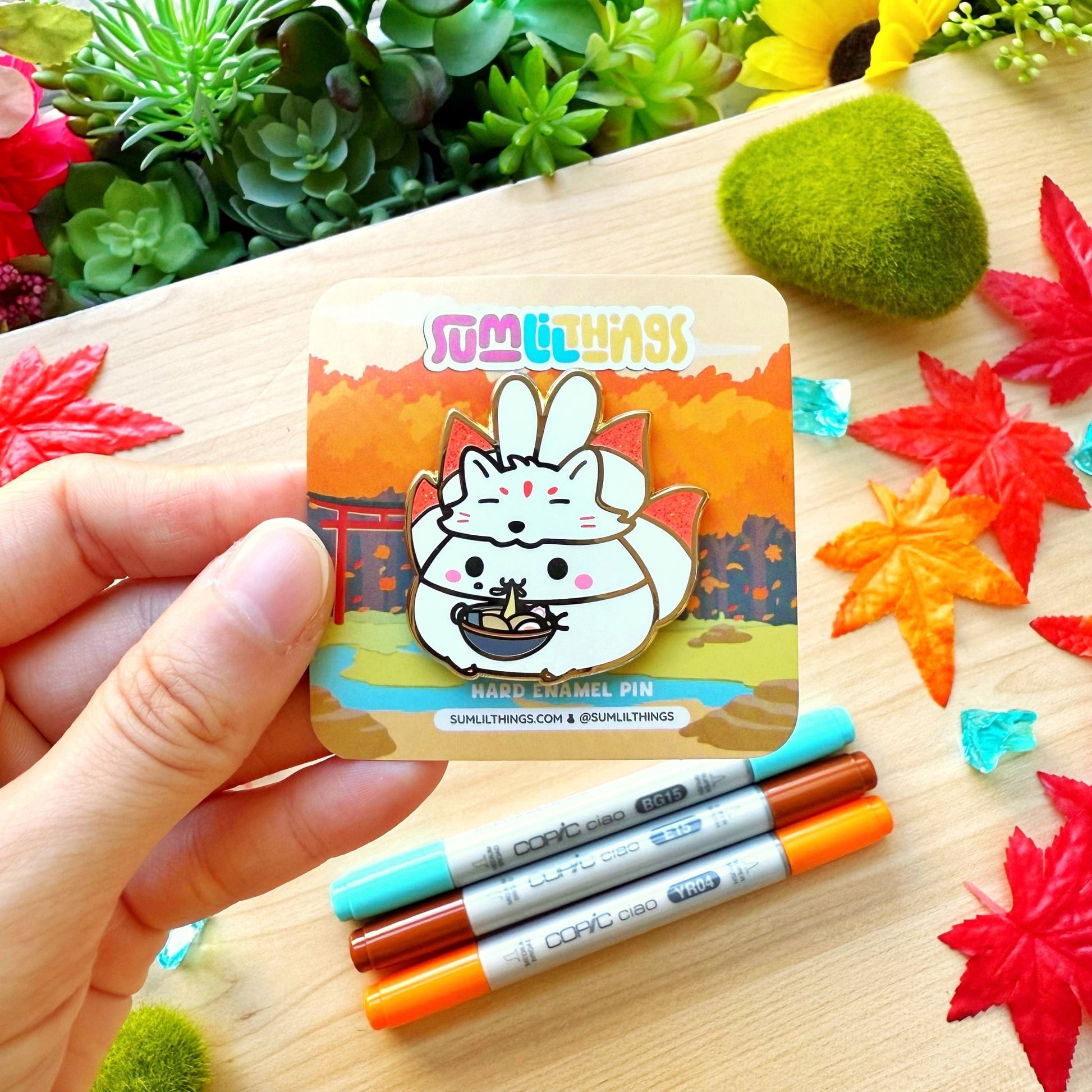 Enamel Pin - Kitsune Ramen - SumLilThings