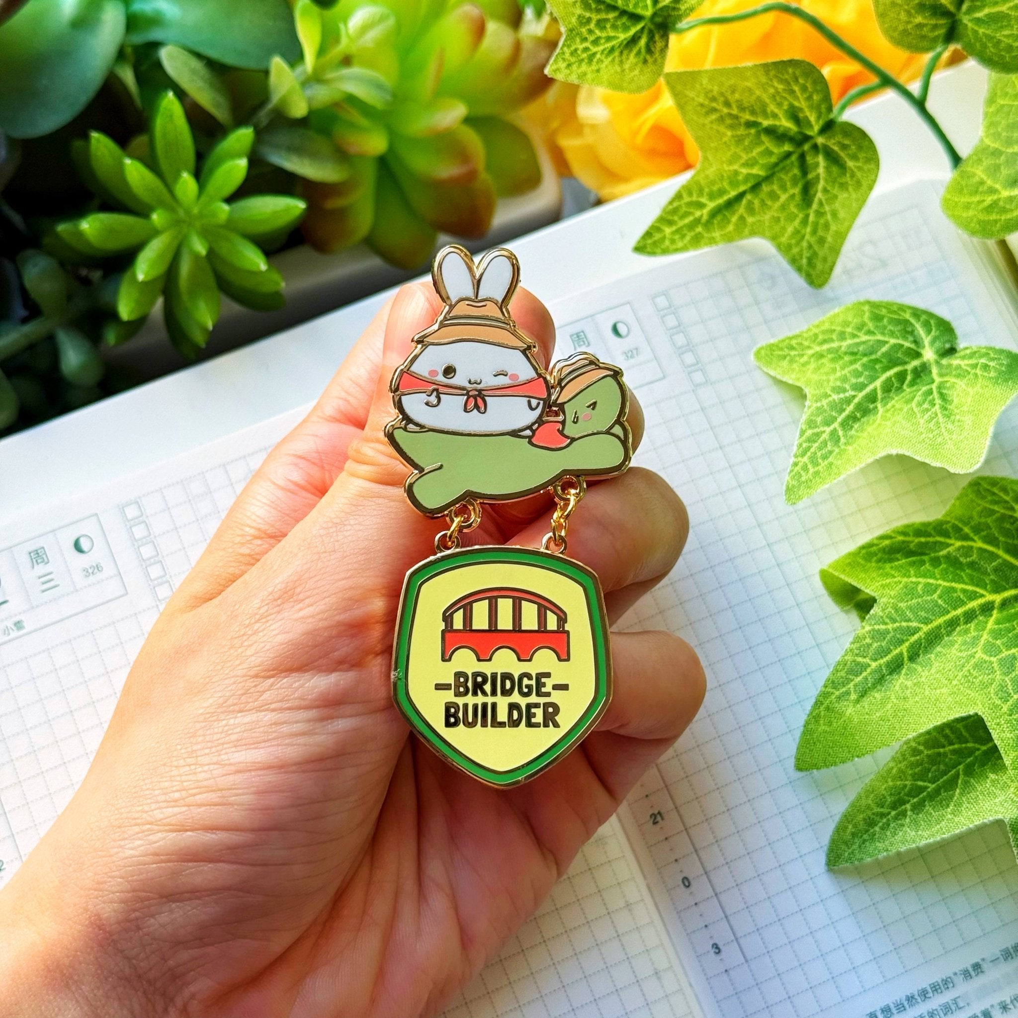 Enamel Pin - Lil' Bridge Builder (Dangling) - SumLilThings