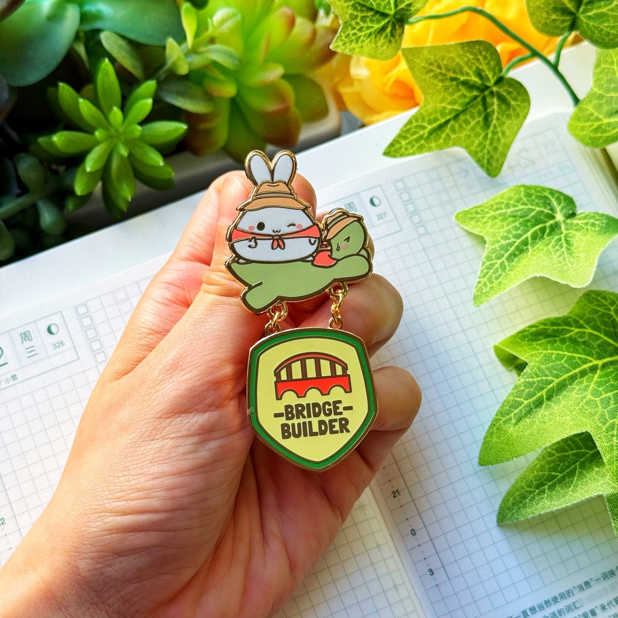 Enamel Pin - Lil' Bridge Builder (Dangling) - SumLilThings