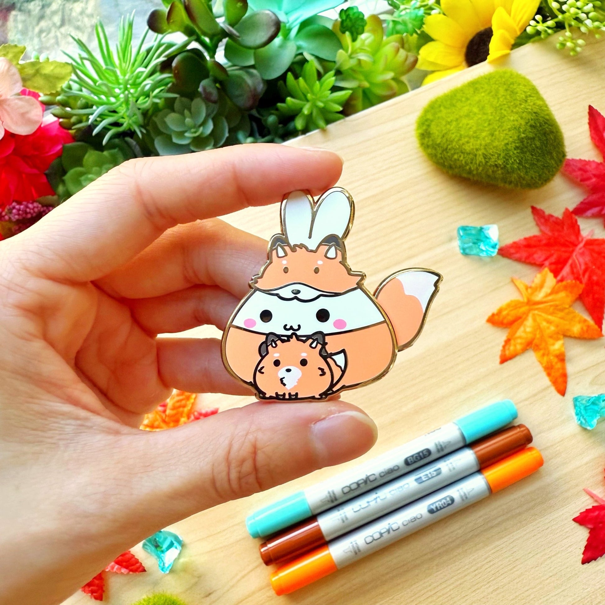 Enamel Pin - Lil' Pet Fox (Interactive) - SumLilThings