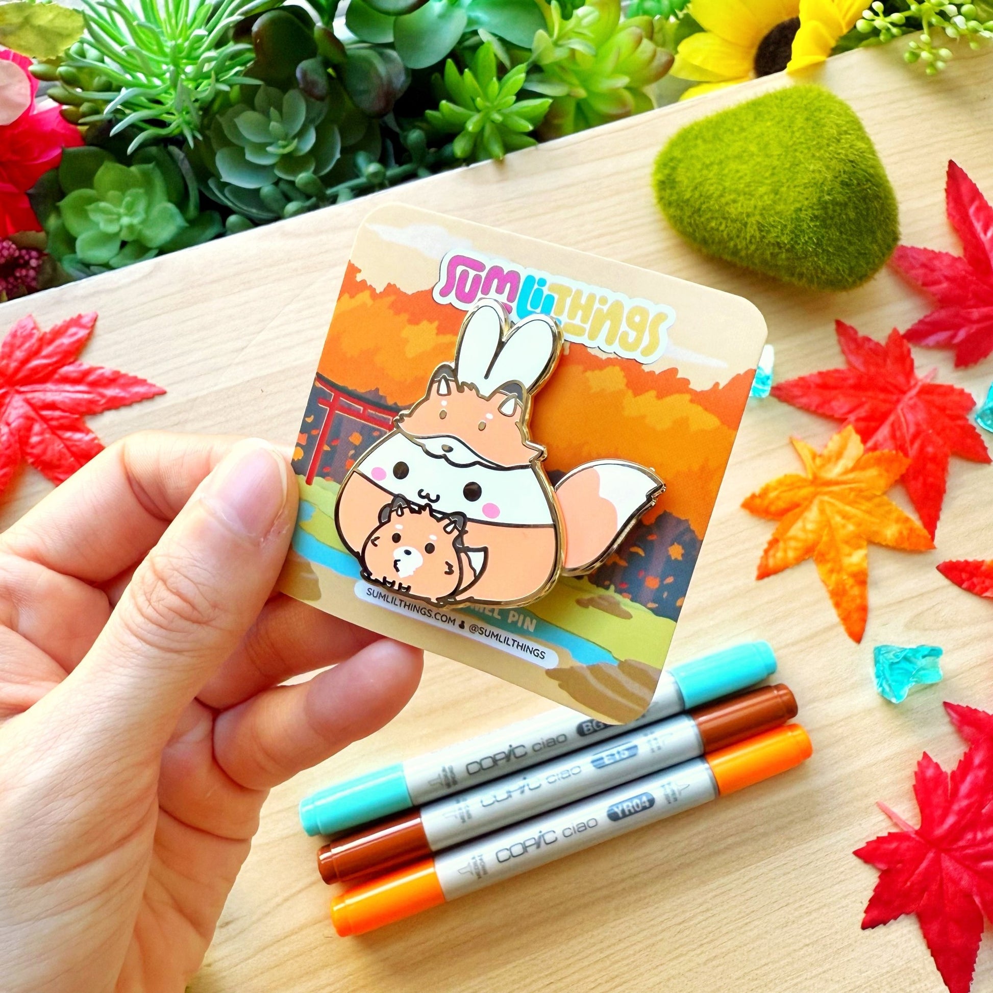 Enamel Pin - Lil' Pet Fox (Interactive) - SumLilThings