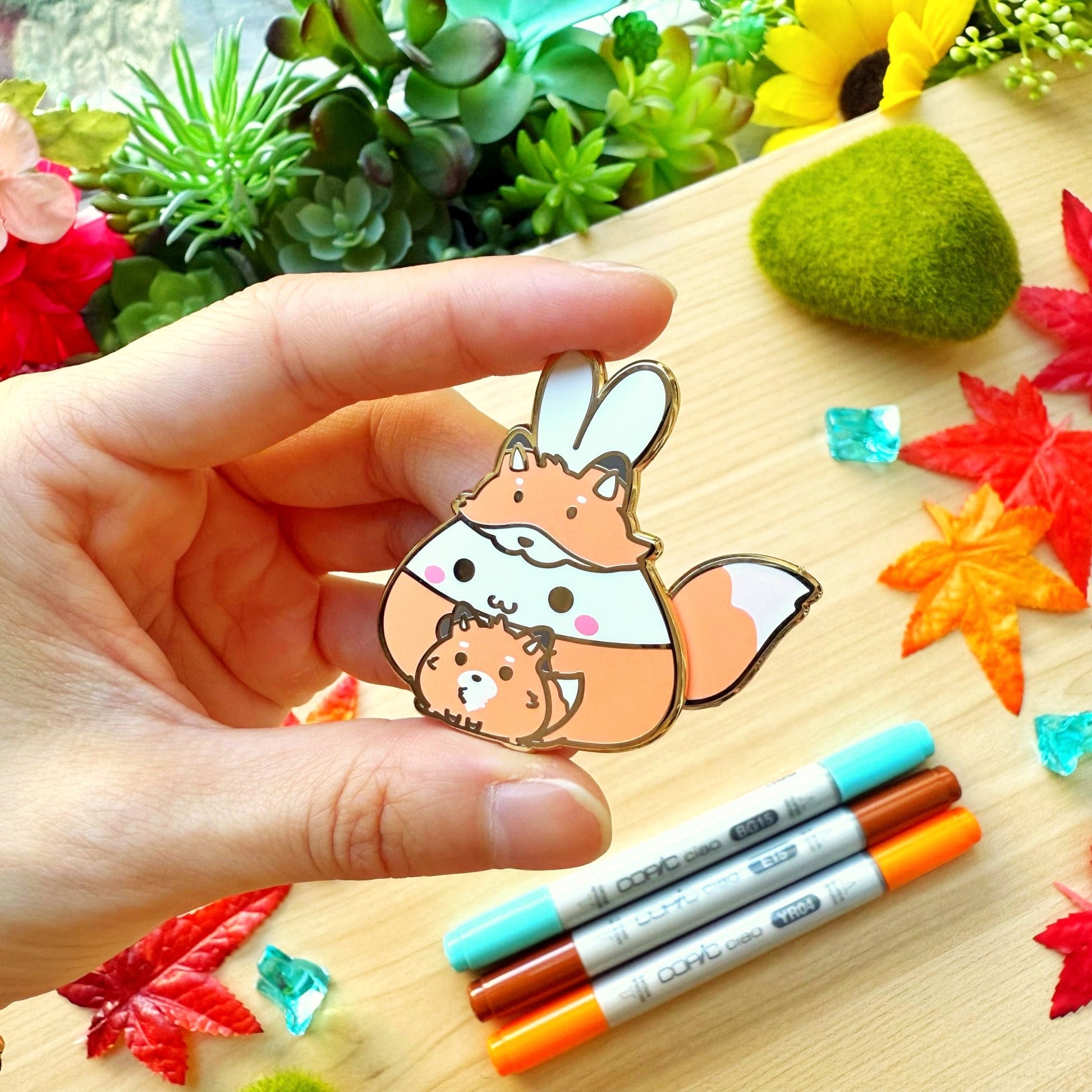 Enamel Pin - Lil' Pet Fox (Interactive) - SumLilThings