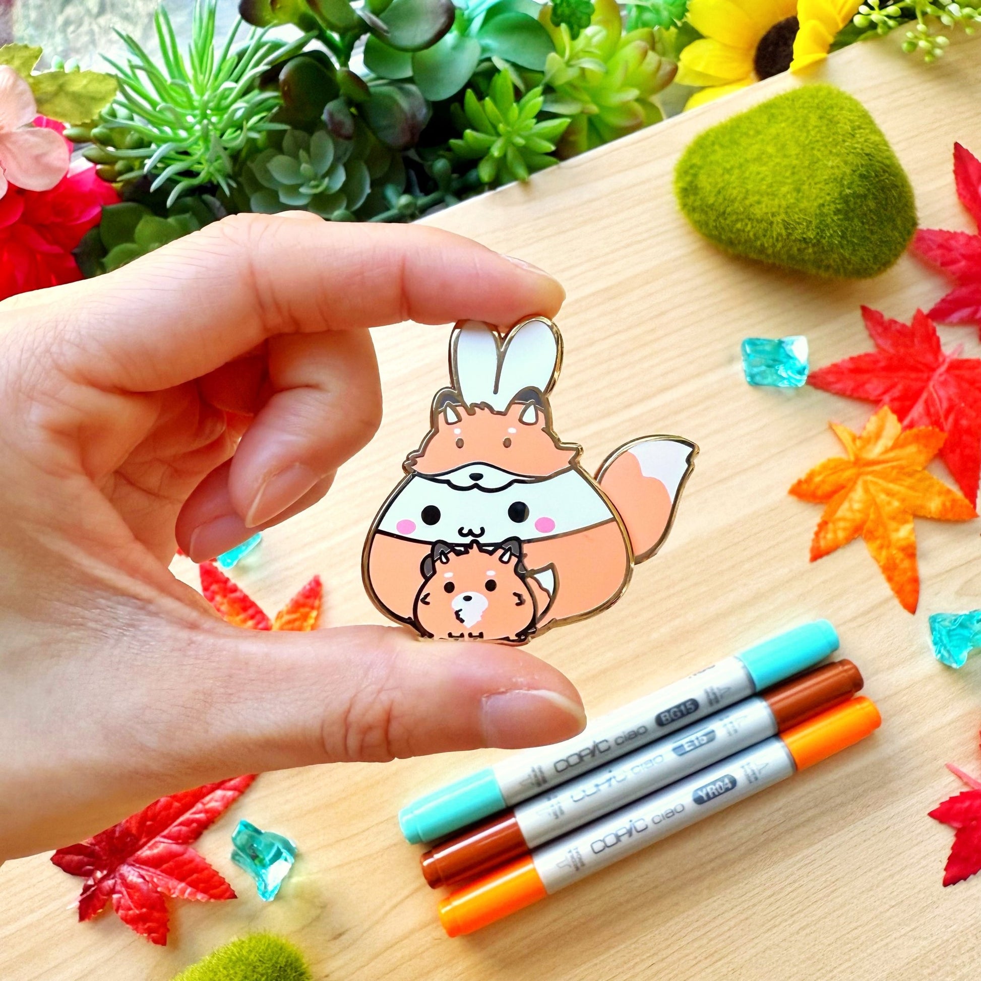 Enamel Pin - Lil' Pet Fox (Interactive) - SumLilThings